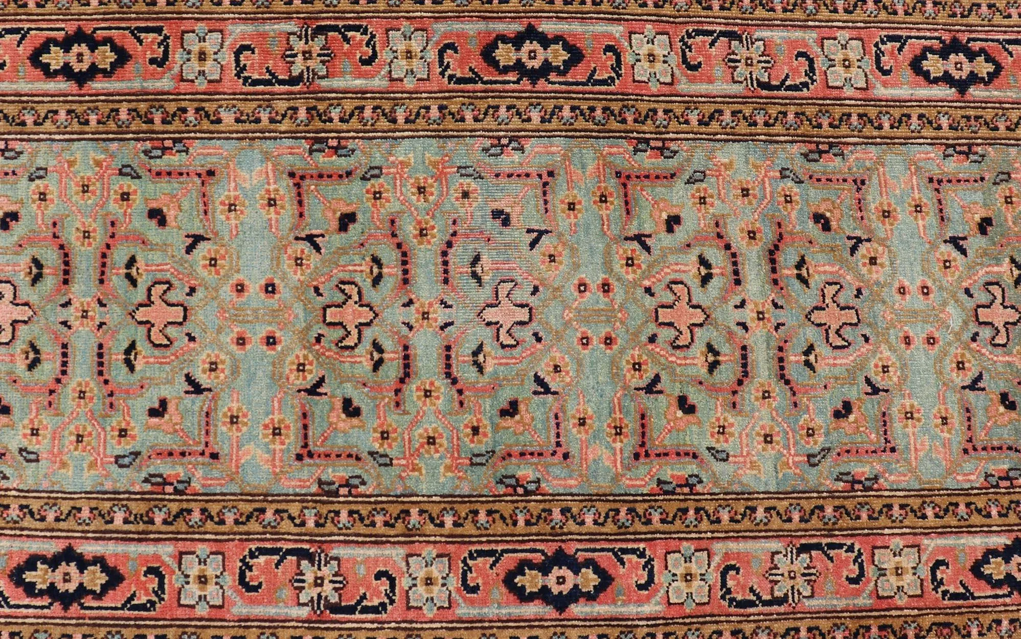 Very Long Green Color Vintage Turkish Runner 2 \'8\