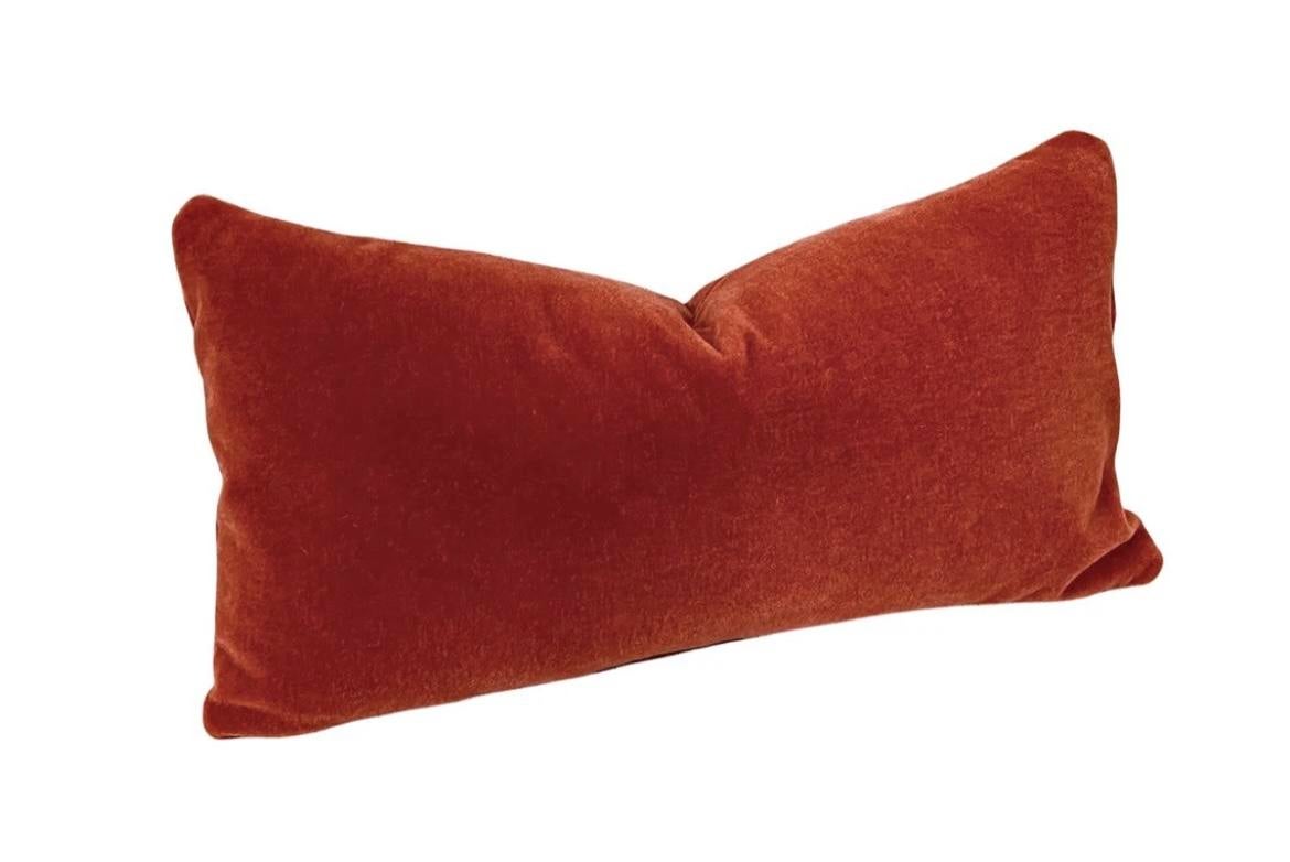 Burnt Red Mohair Lumbar Pillows 12