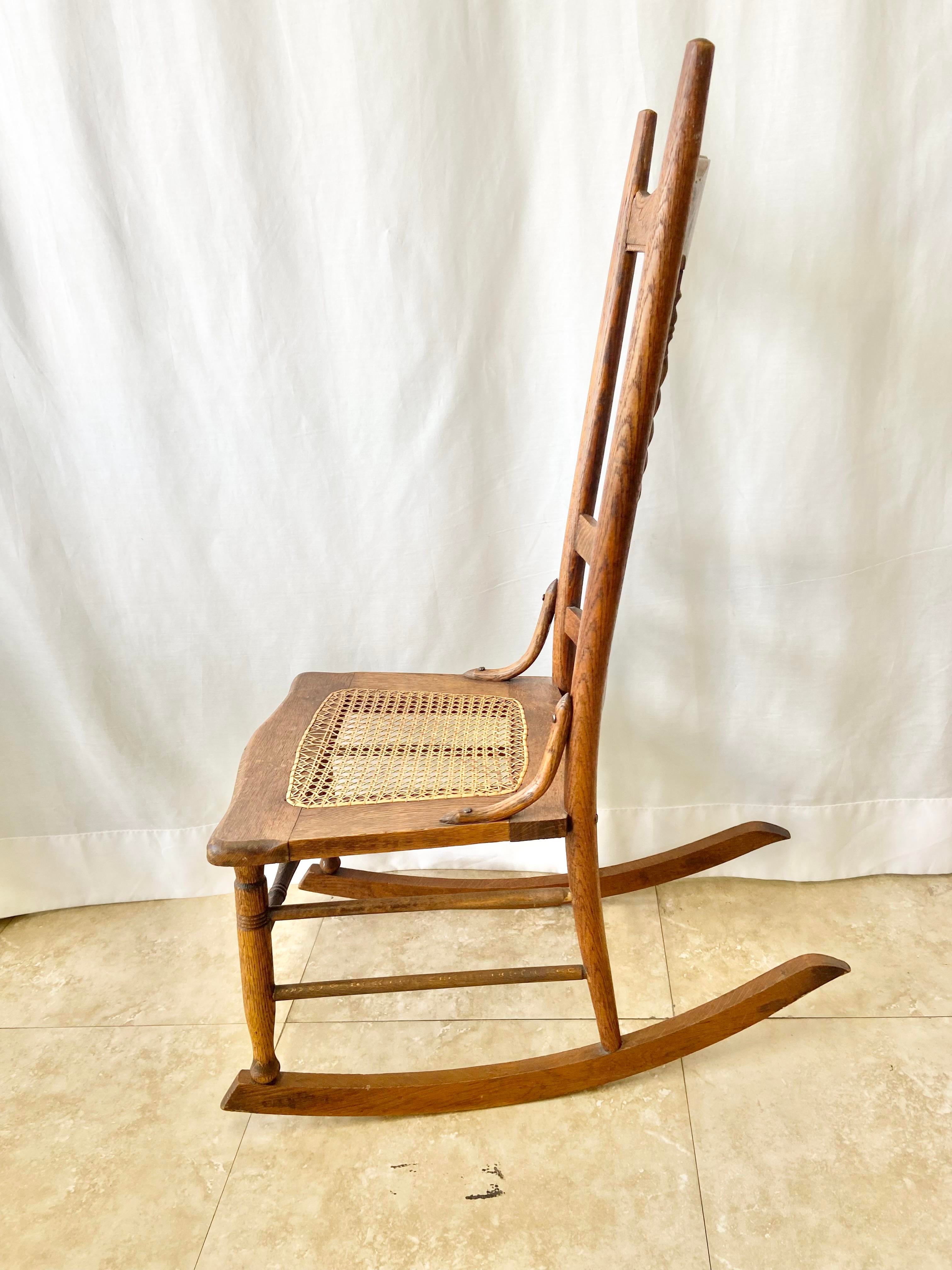 Vintage Tiger Oak Rocking Chair