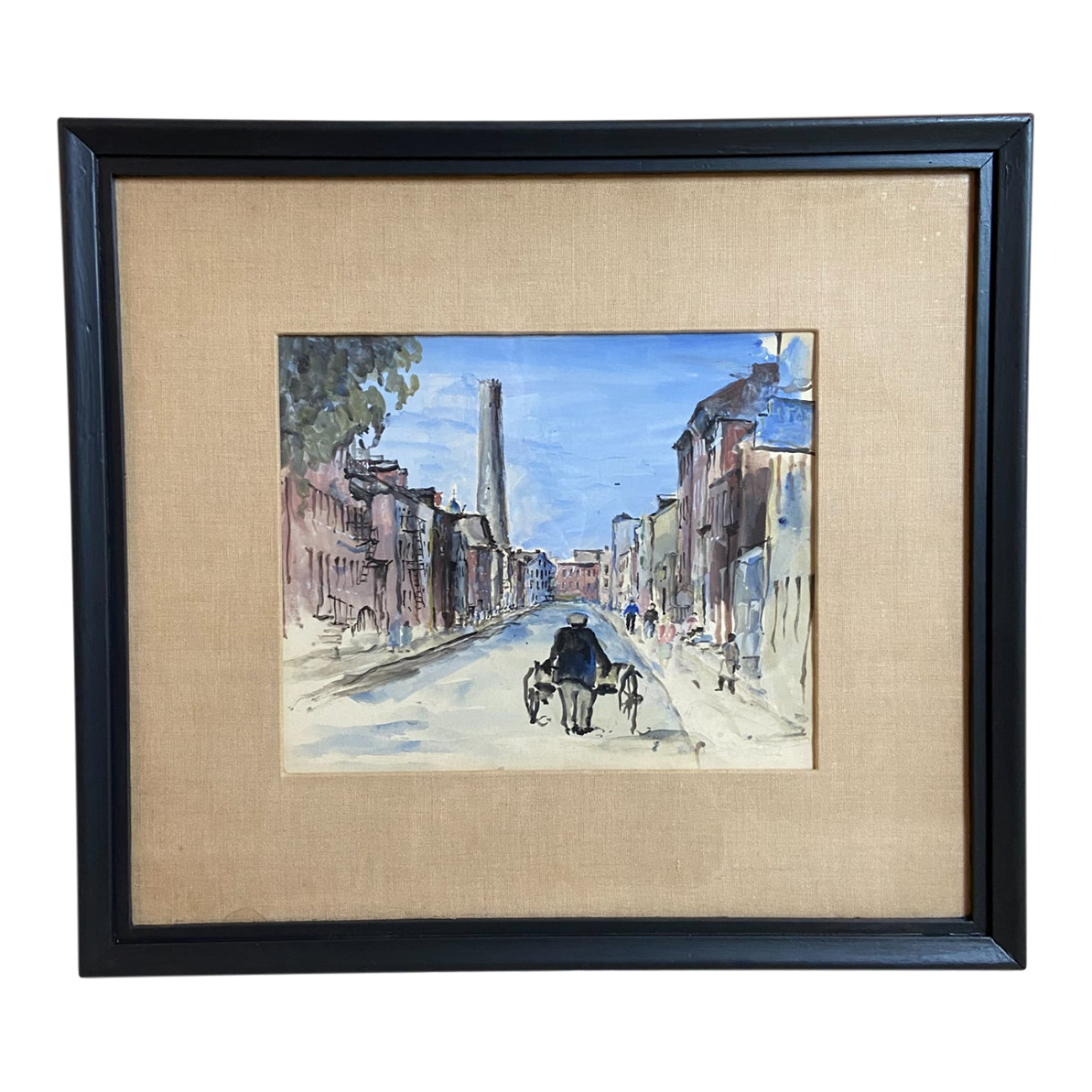 Mid 20th Century Jack Lewis Modern Original Watercolor Painting "Fleet