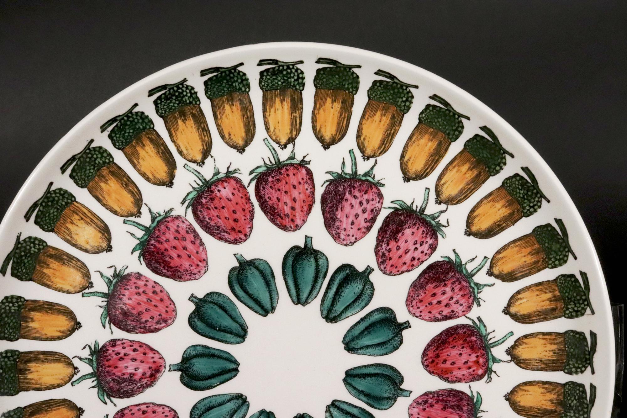 Piero Fornasetti Ceramic Plate With Giostra Di Frutta Pattern