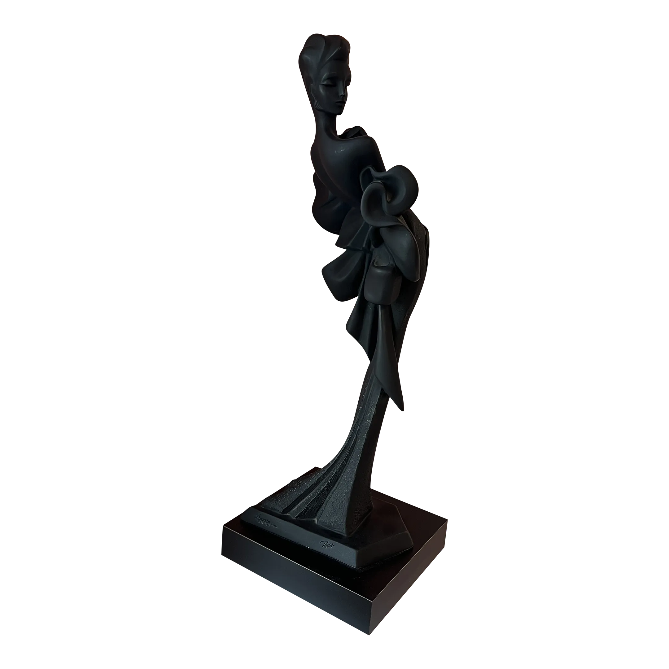 1980s Art Deco Lady Sculpture by Austin Productions Chairish