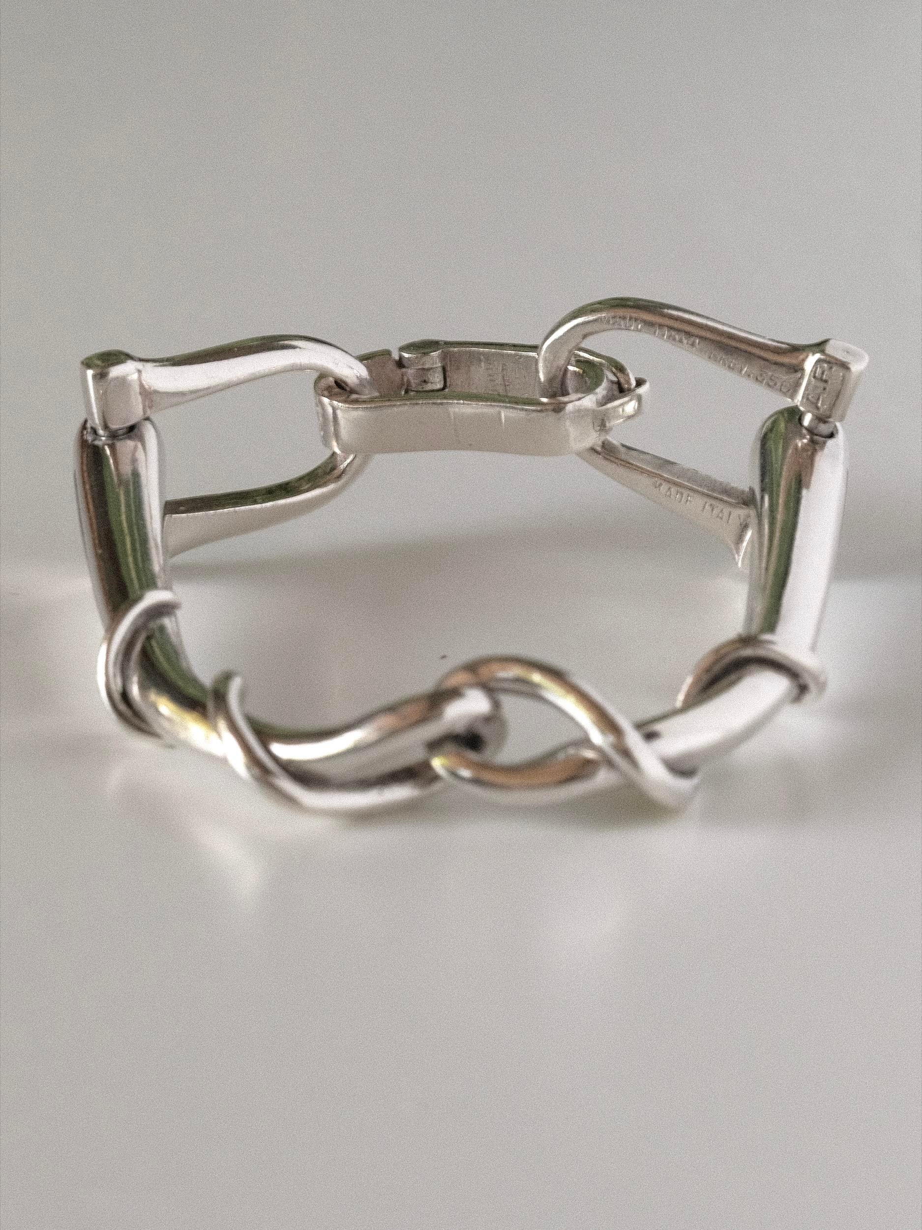 Sterling Silver Bracelet Snaffle Horse Bit Link Equestrian