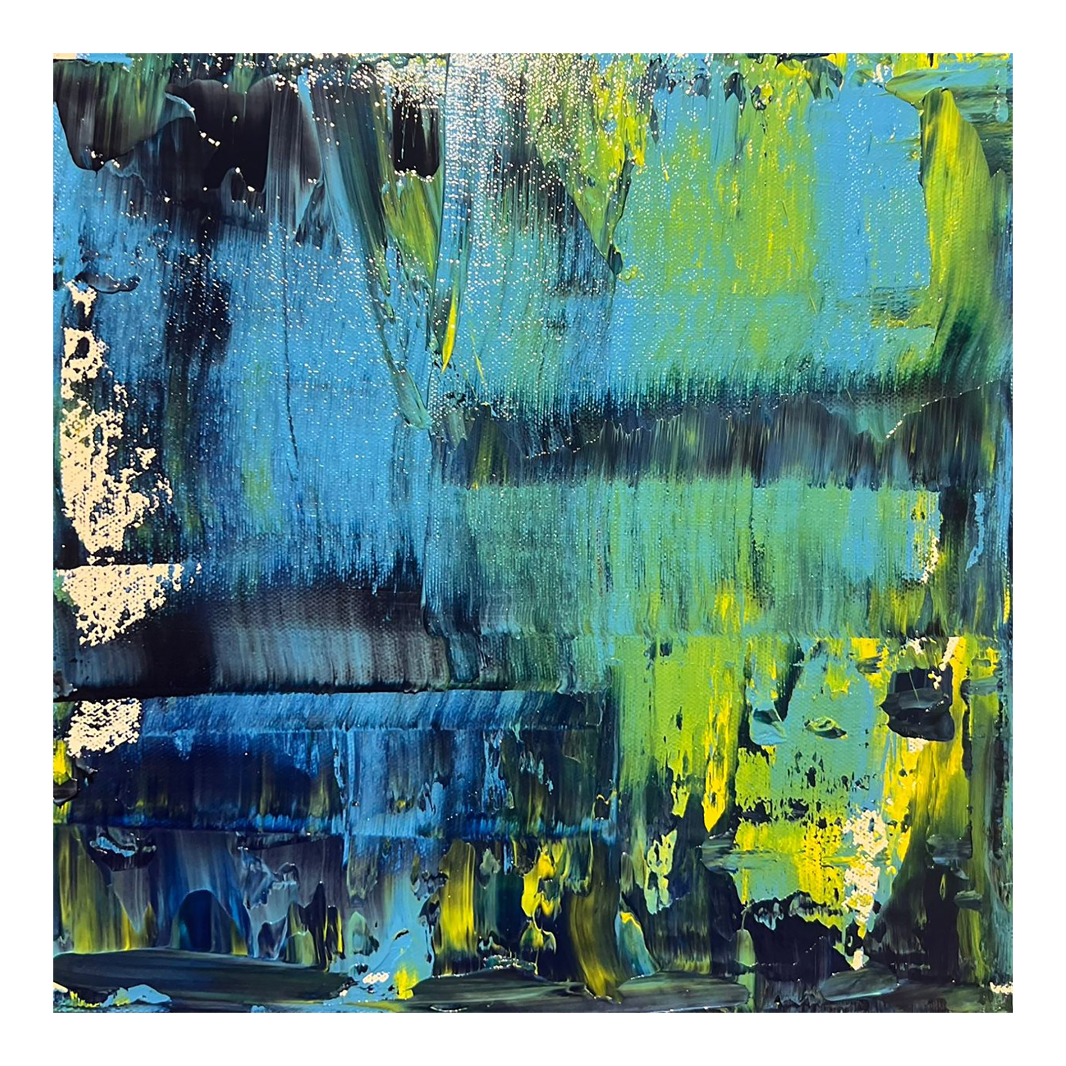 Shades of Blue Abstract Expressionism Acrylic Painting