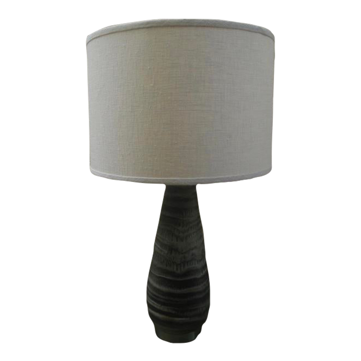 Mid Century Modern Glazed Ceramic Lamp With Shade Chairish