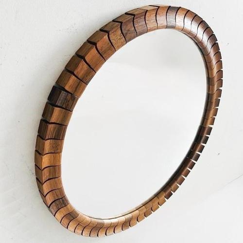 Mid-Century Danish Round Teak Mirror, 1960s