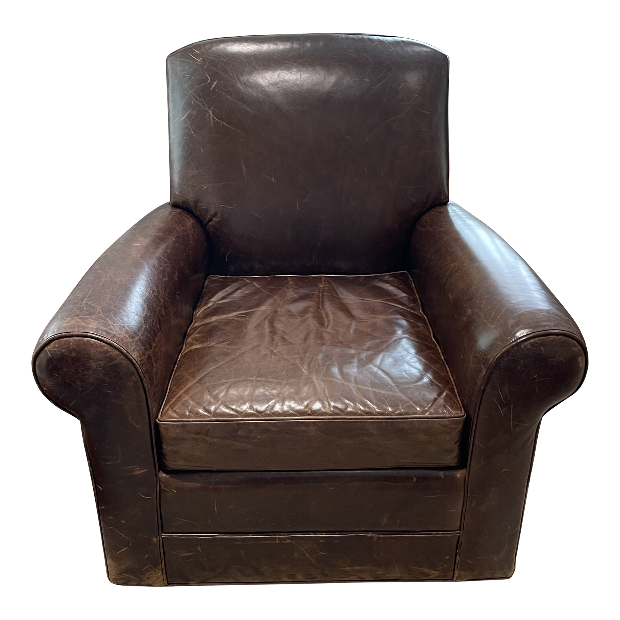 Restoration hardware leather swivel chair hot sale