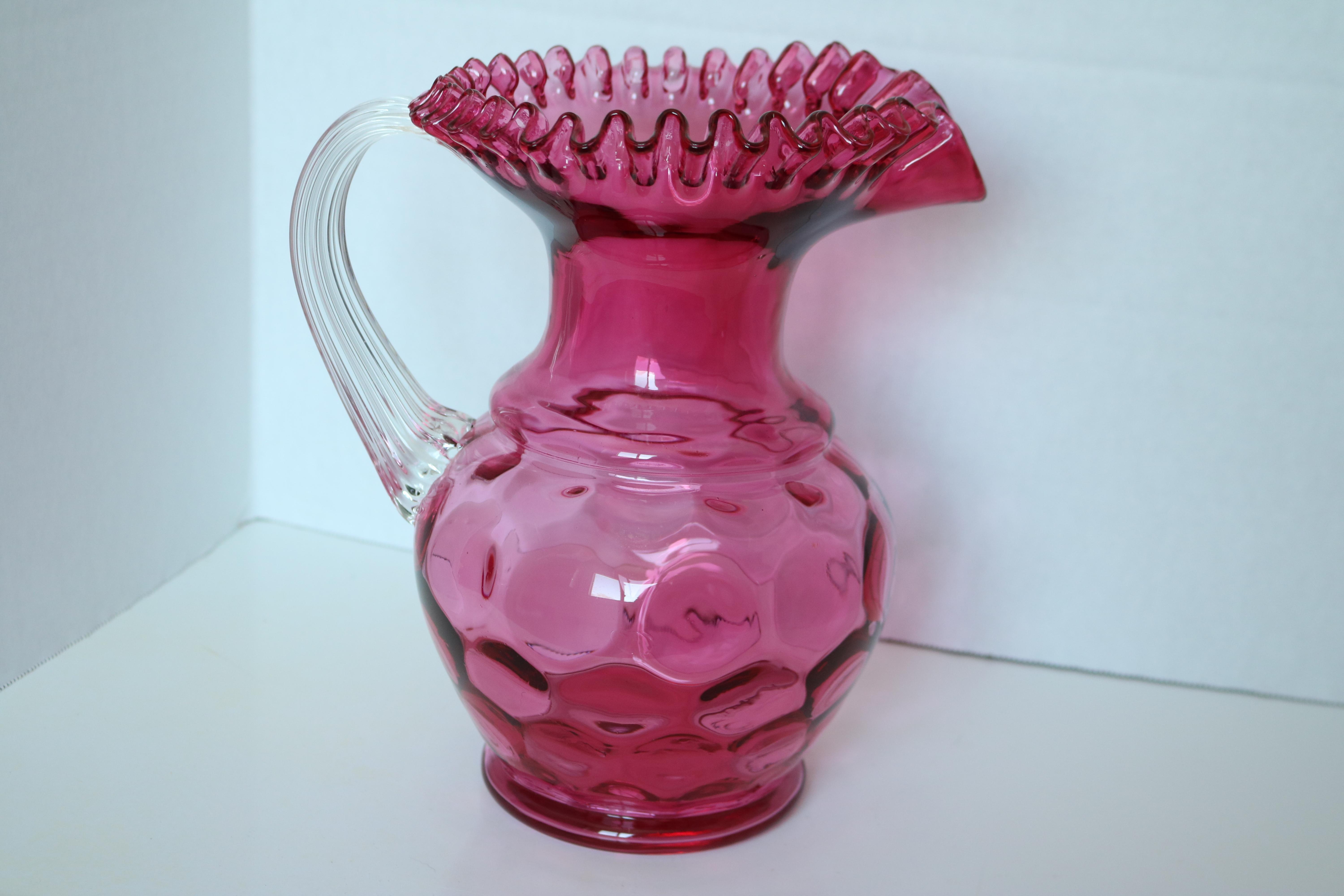 Fenton Art Glass ピンクガラス製ピッチャー 17cm Fenton Art Glass