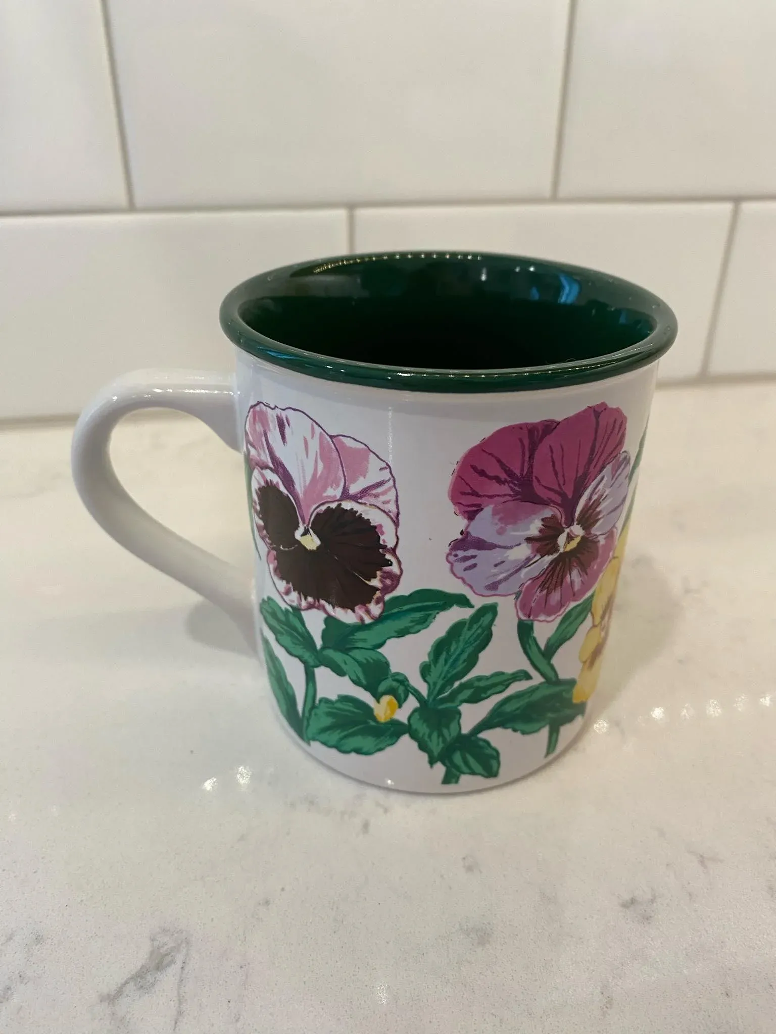Vintage Potpourri Designs Pansies Coffee Mug 1991 | Chairish