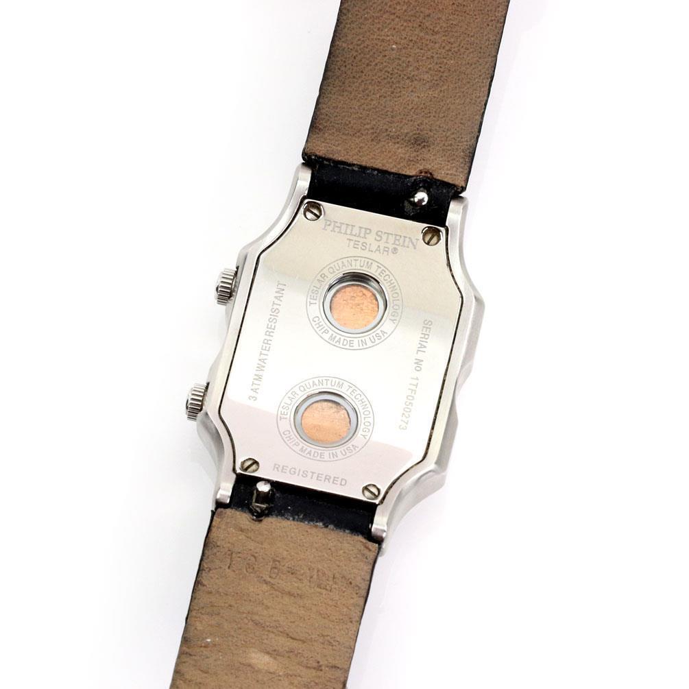 Philip Stein Watch Teslar Dual Time Zone Steel Leather Band Chairish