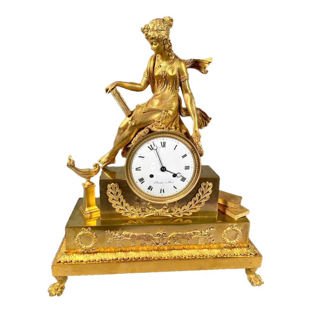 1810's Empire Table / Mantle Clock in Bronze Chairish