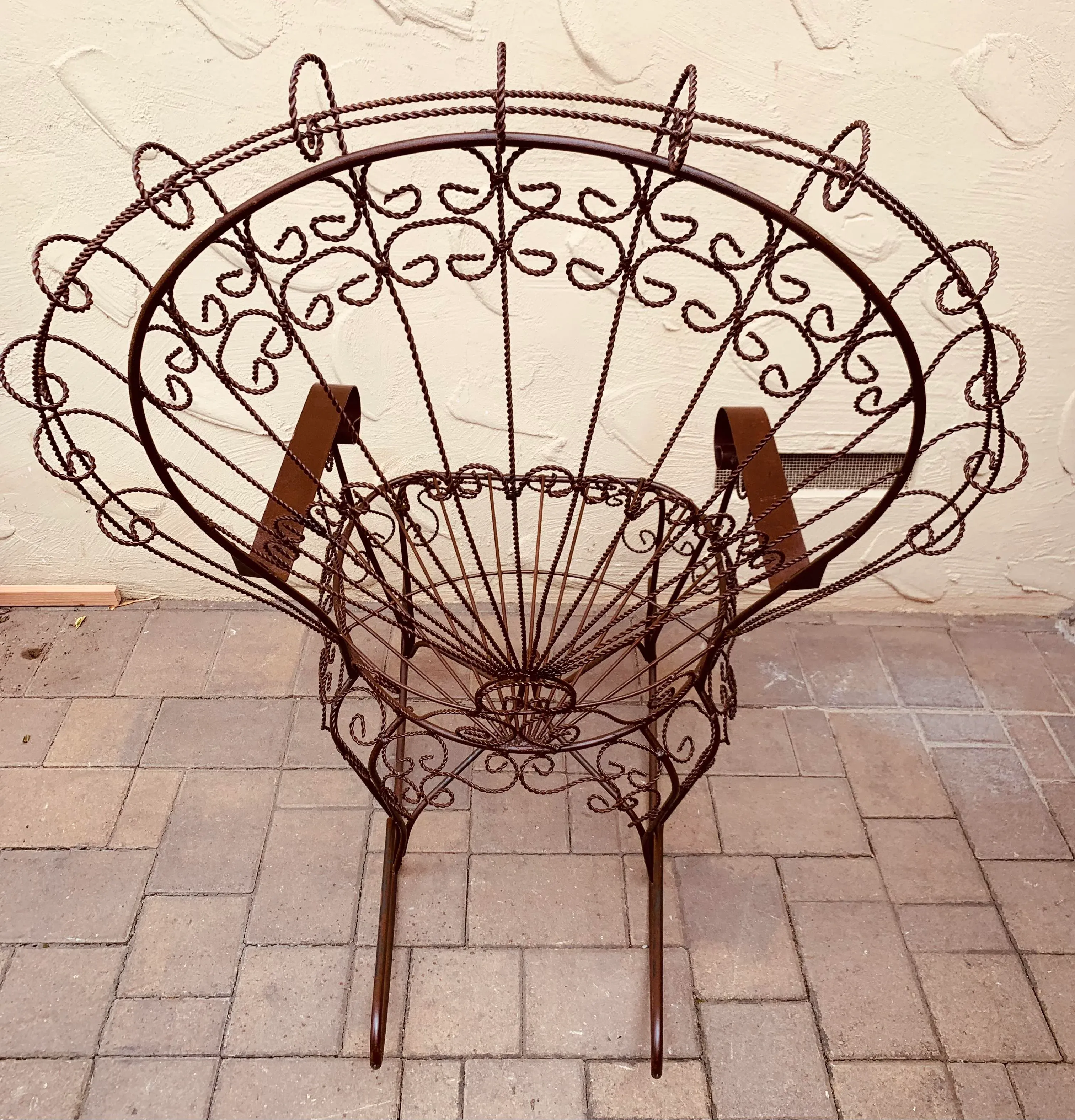 Salterini Style Wrought Iron Peacock Back Rocking Chair Chairish