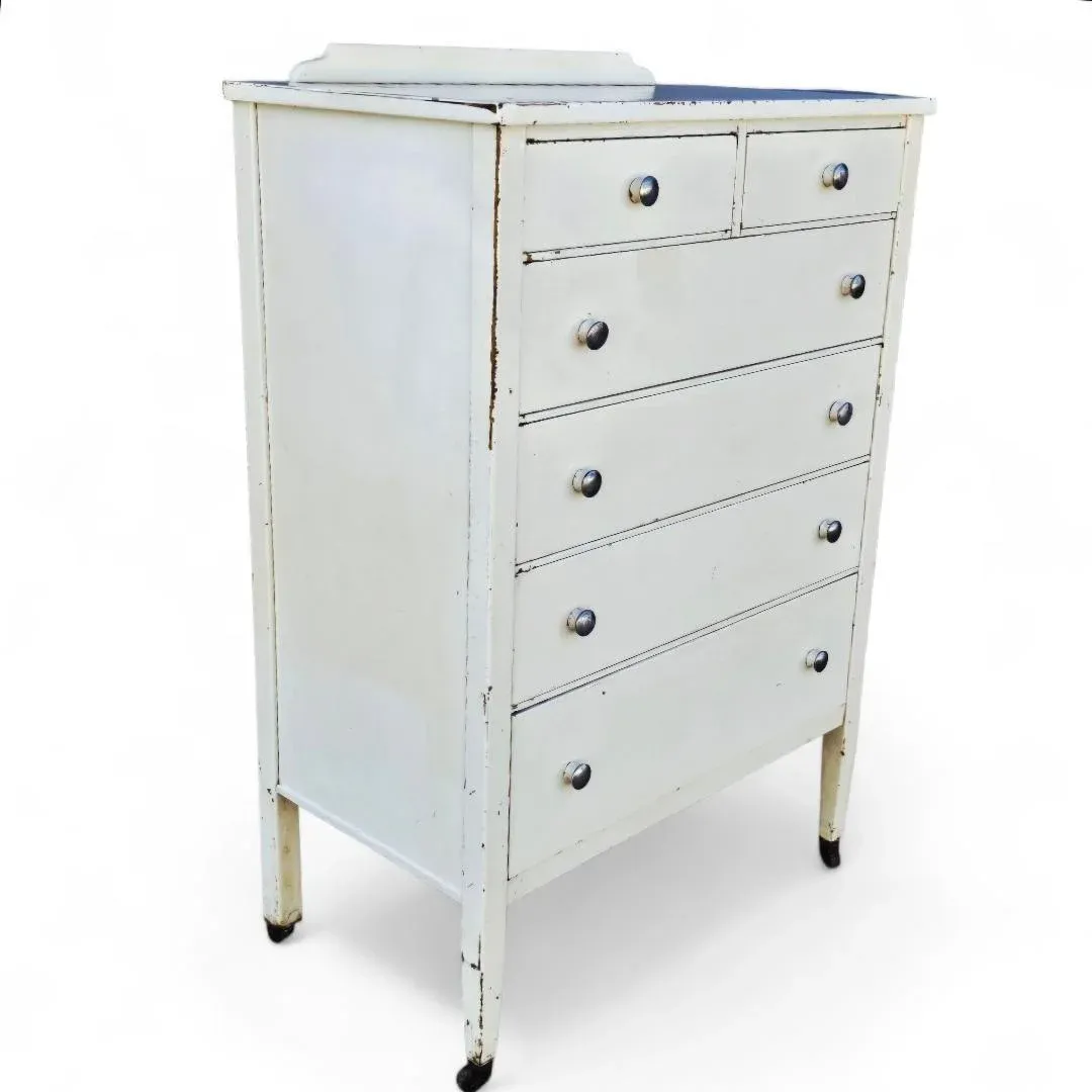 vintage metal dresser original american industrial brushed and sanded simmons – Urban Remains Chicago This generous design stores your wardrobe with smart urban style Vintage Simmons Metal Dresser 6