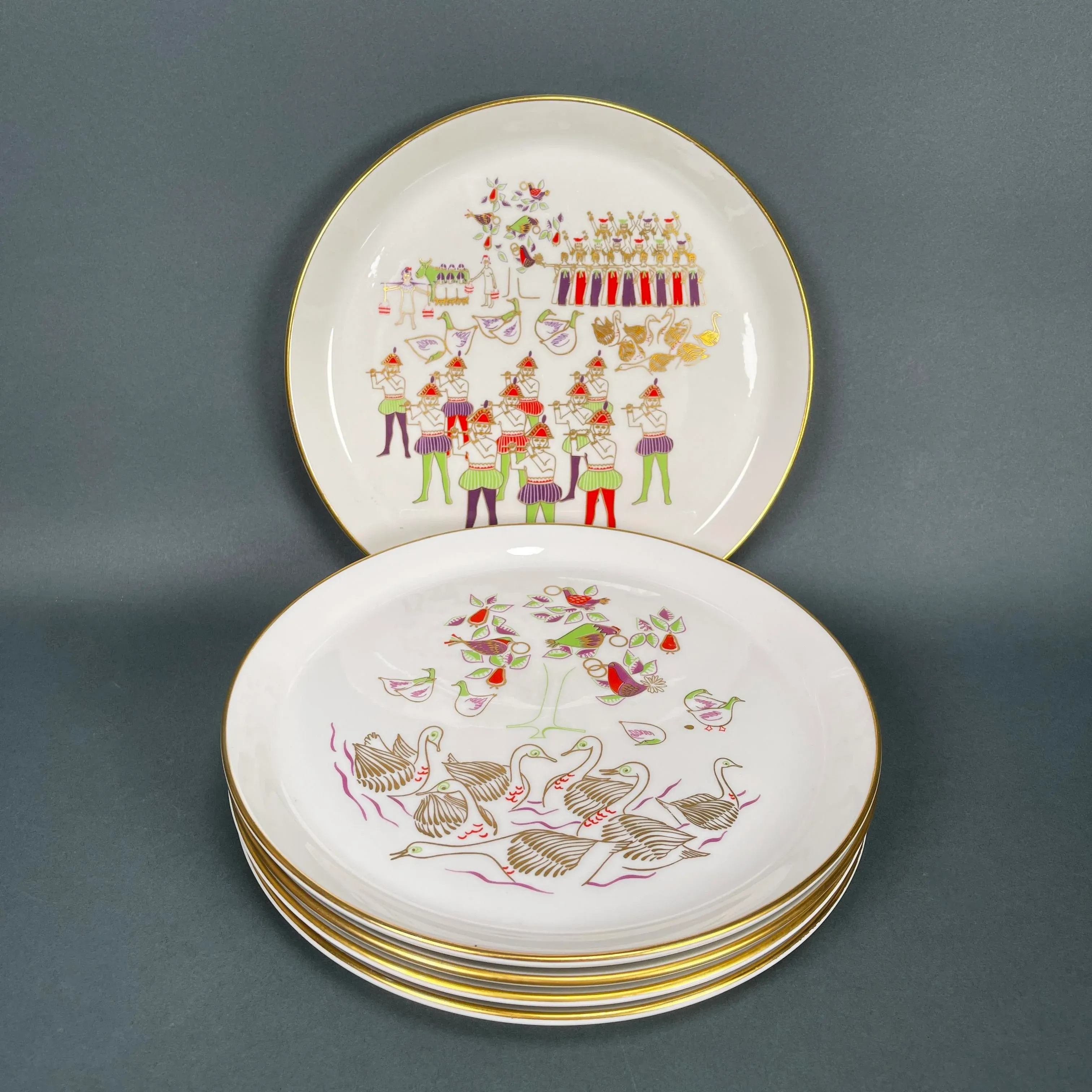 デッドストック❤️アンティークTACHIKICHIクリスマスパーティー皿7枚セット デッドストック❤️アンティークTACHIKICHIクリスマスパーティー皿7枚