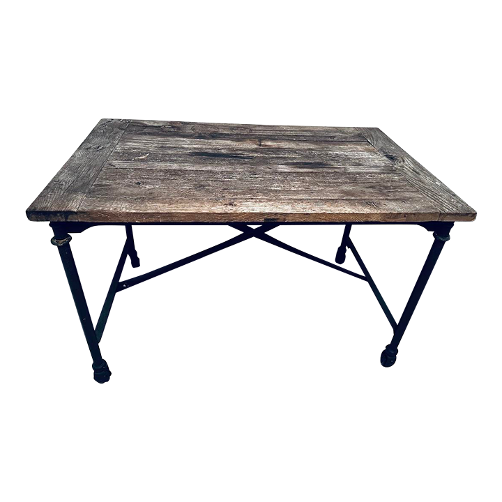 Restoration Hardware Reclaimed Elm & Iron Desk Chairish