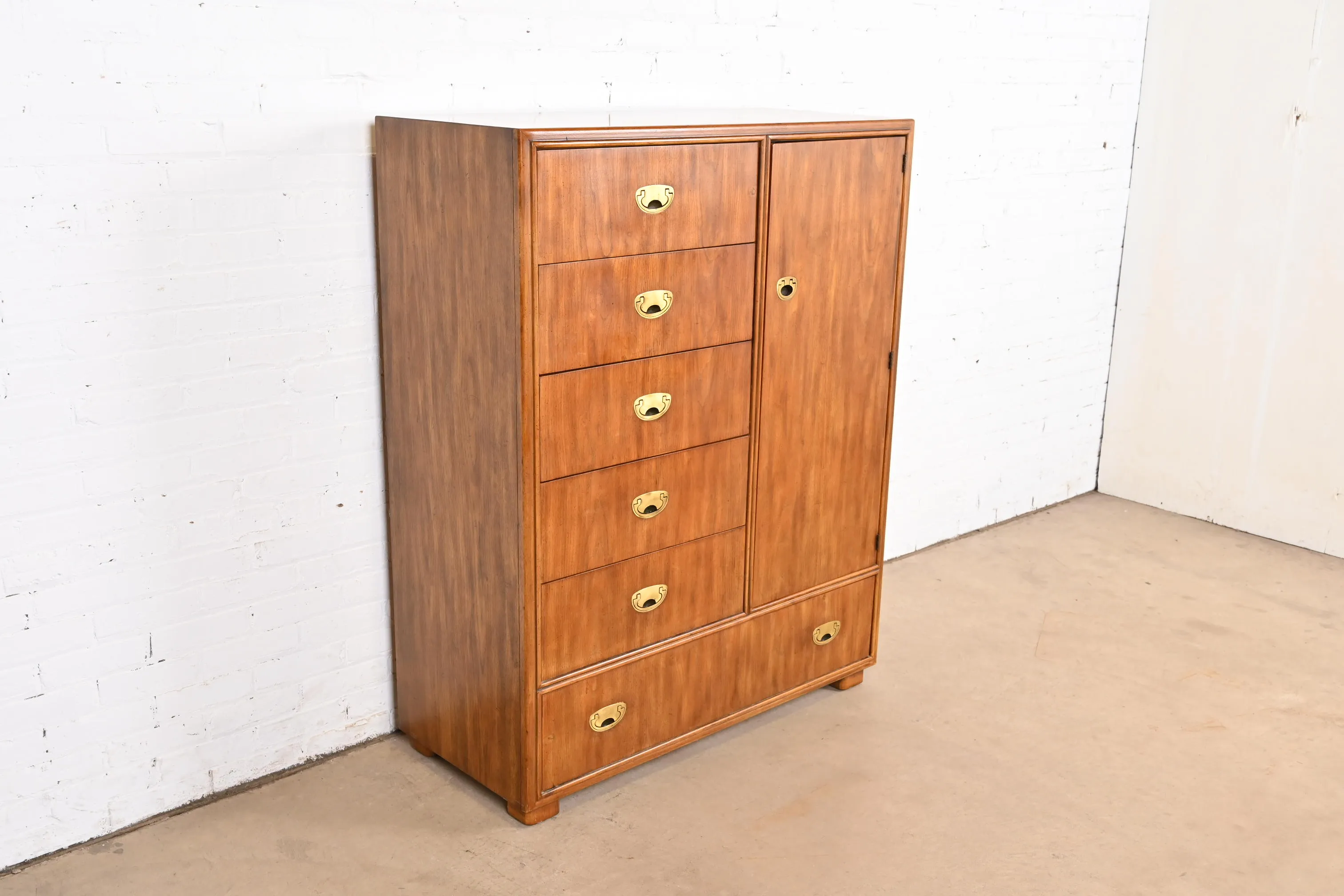 Drexel Heritage Hollywood Regency Campaign Oak Gentleman's Chest