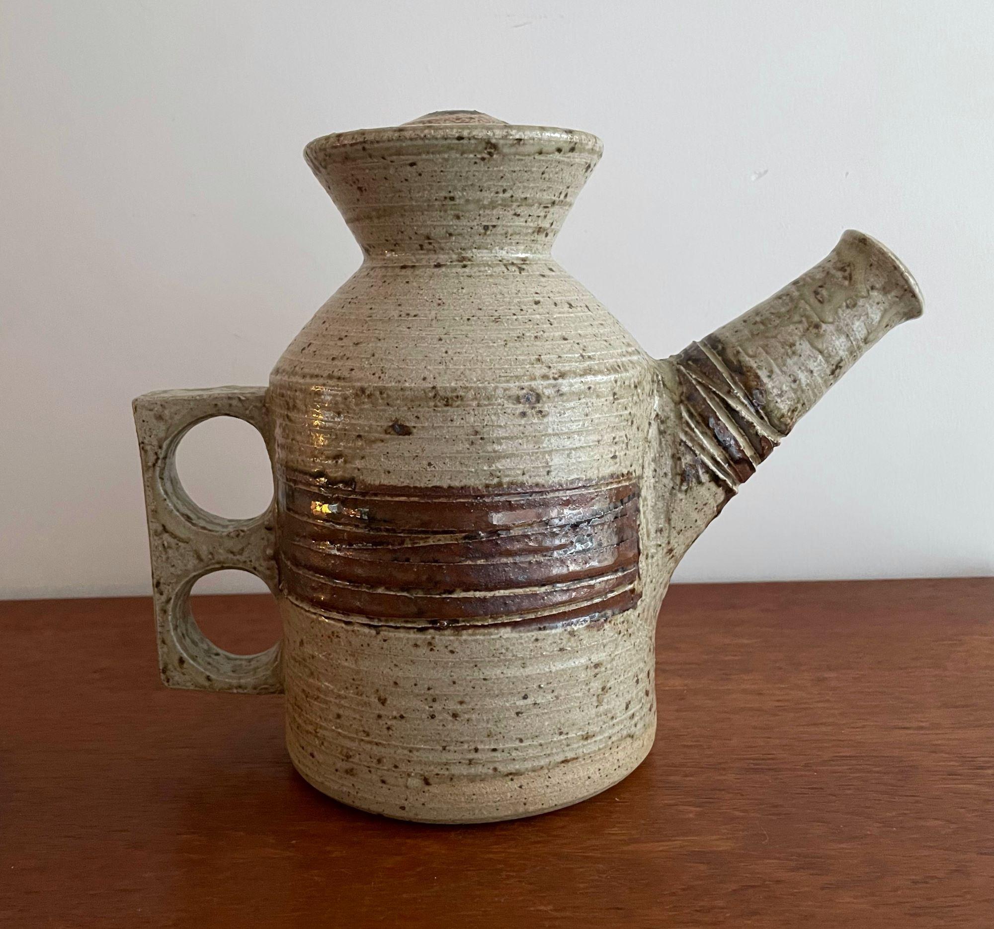Brutalist Ceramic Teapot by Tue Poulsen, 1960s | Chairish