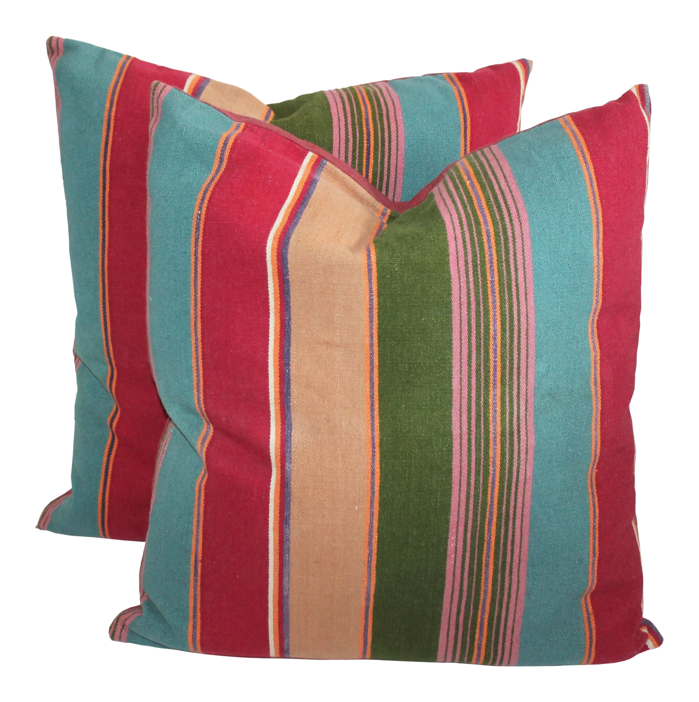Colorful Striped Linen Pillows A Pair Chairish