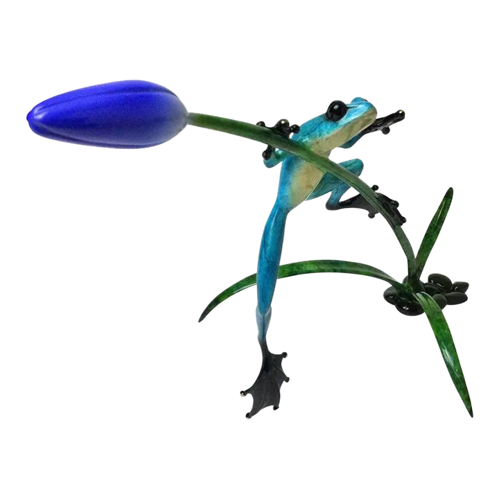 Frog & Tulip Bronze Sculpture by Frogman, Tim Cotterill 2006 451