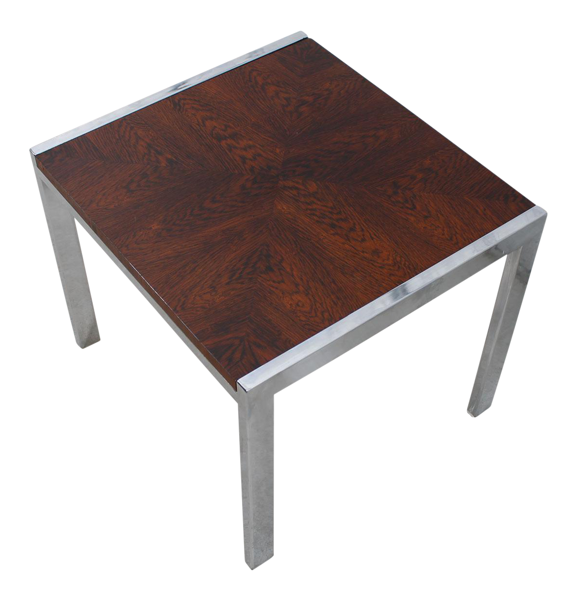 Danish Modern Small Rosewood & Chrome Accent Table Chairish