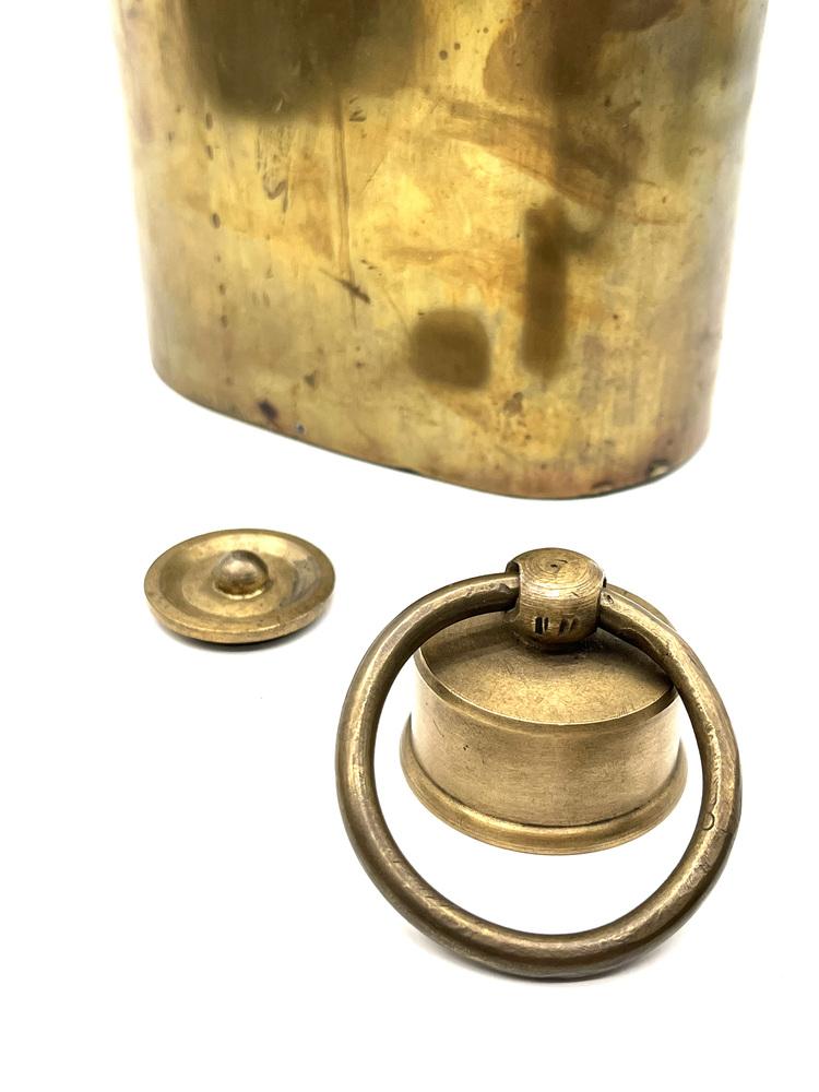 Antique 19th Century Bouillotte in Trench Art Brass, 1890s