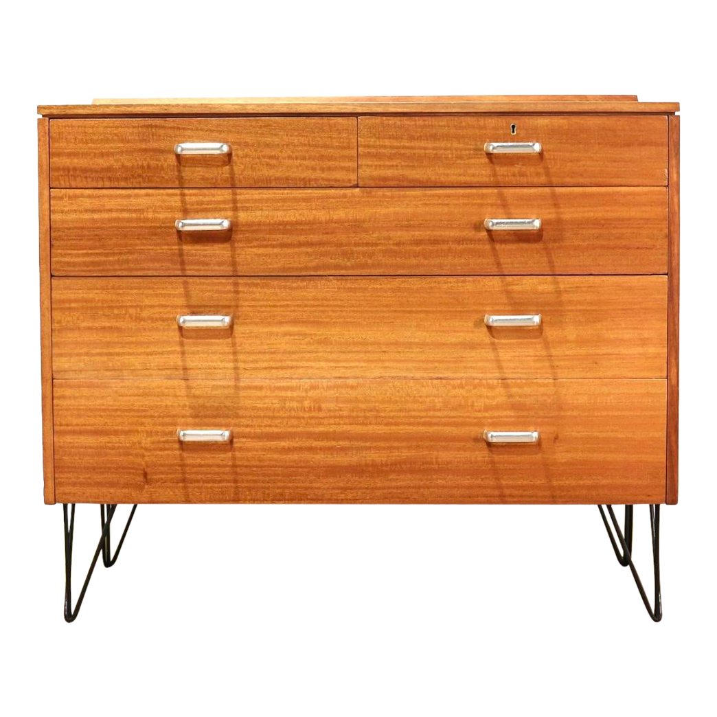1960s Mid Century Modern Plan Chest Dresser on Hairpin Legs Chairish