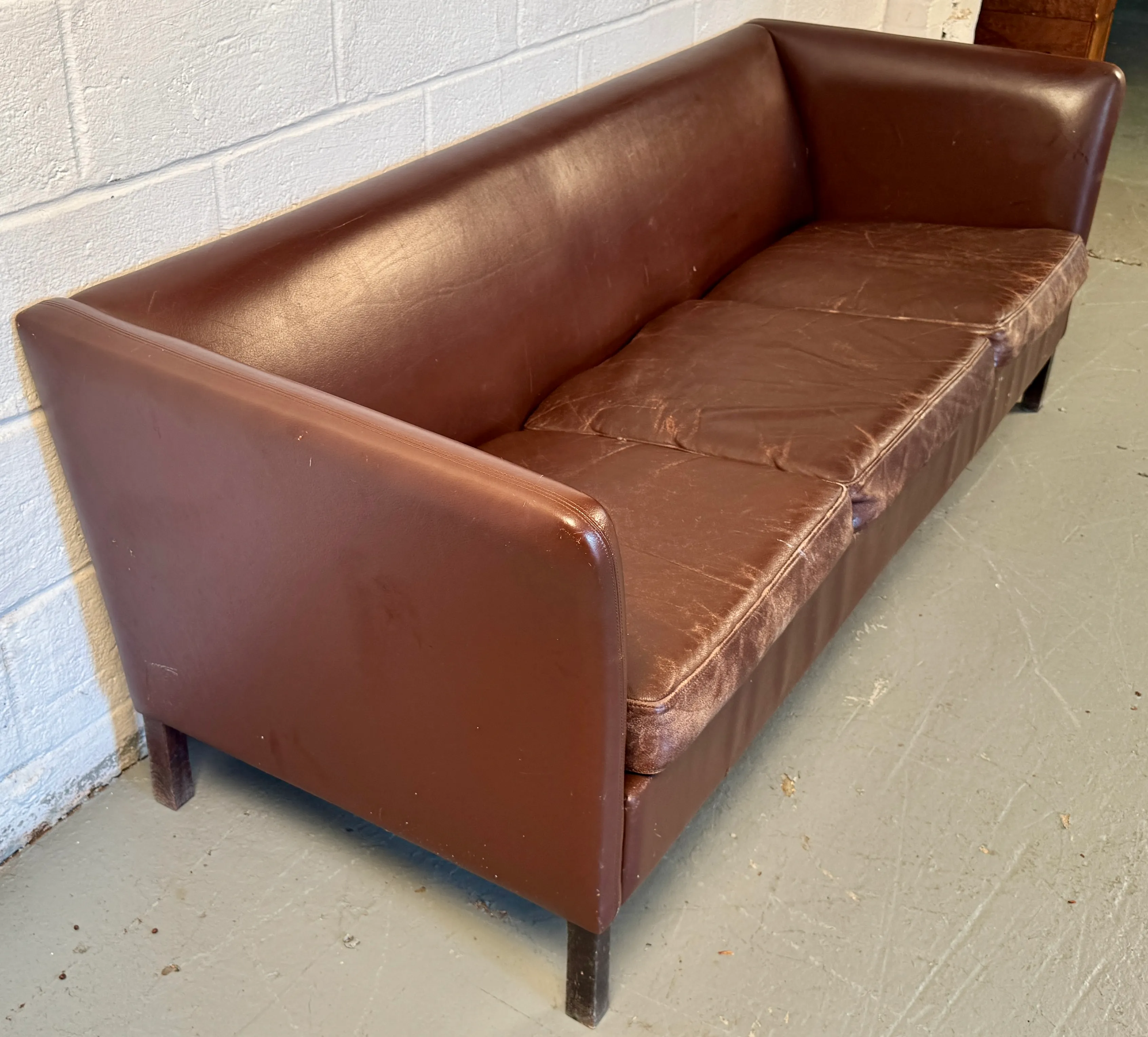 Mid 20th Century Vintage Leather Couch