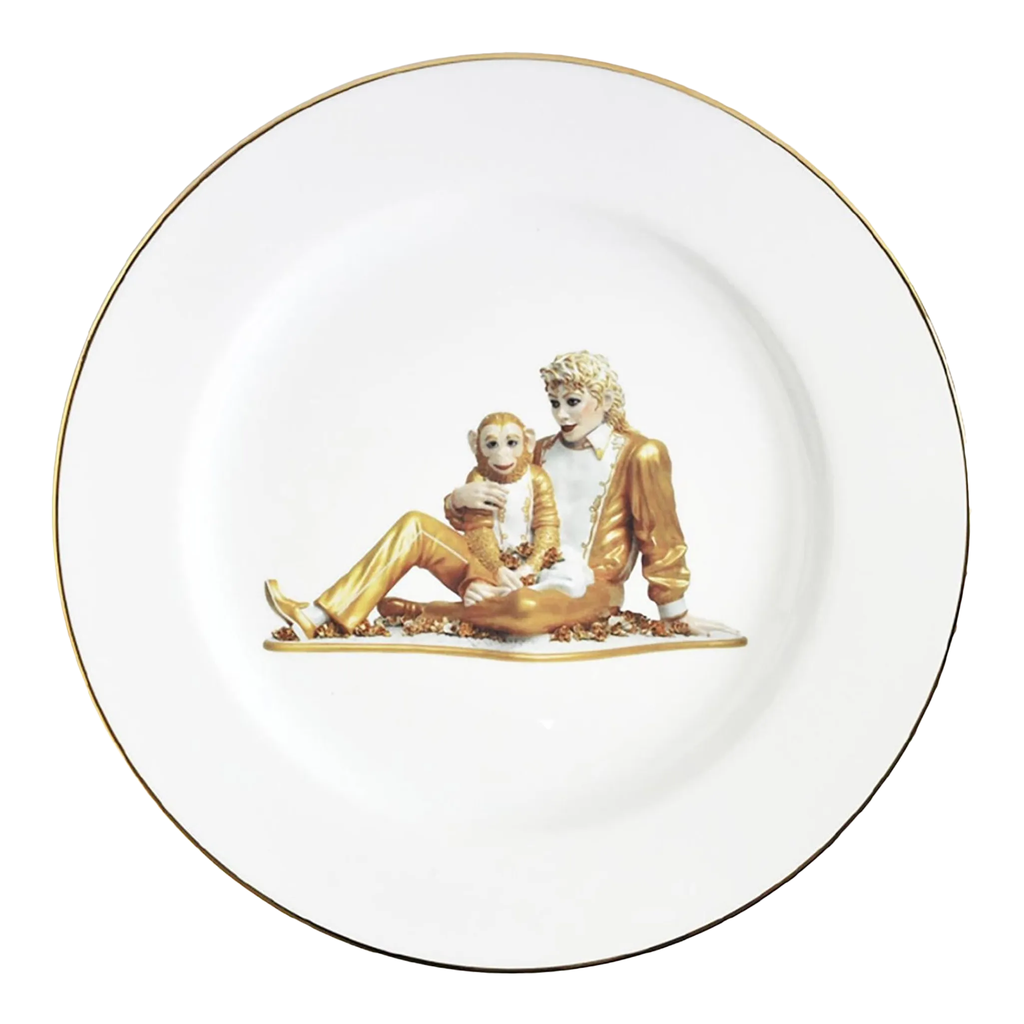 マイケルジャクソン&バブルス　フランス製プレートお皿 マイケルジャクソン&バブルスフランス製プレートお皿