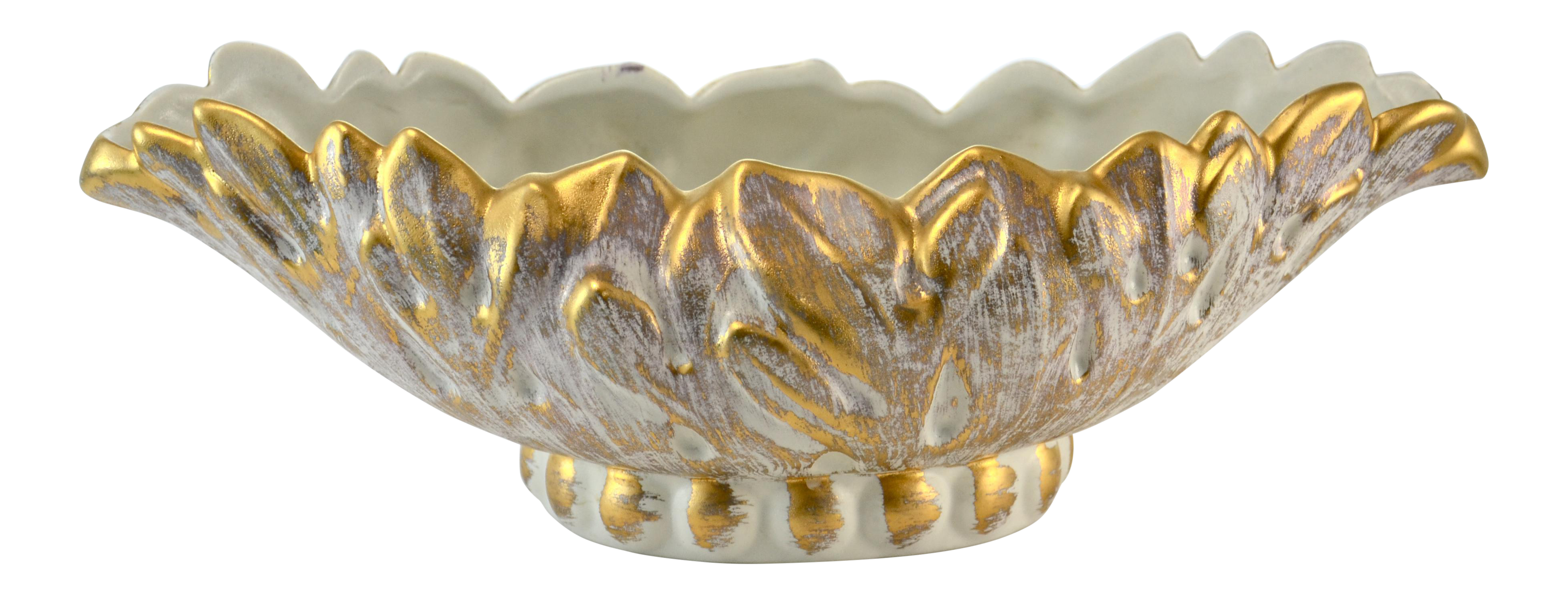 Haeger Gold Oval Bowl Chairish