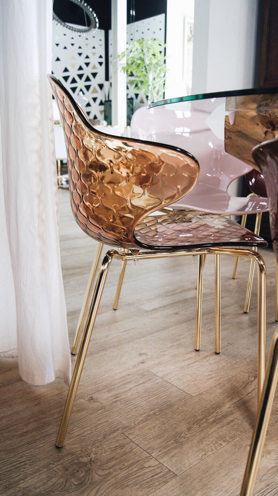 Calligaris Style Saint Tropez Stackable Transparent Amber Chair
