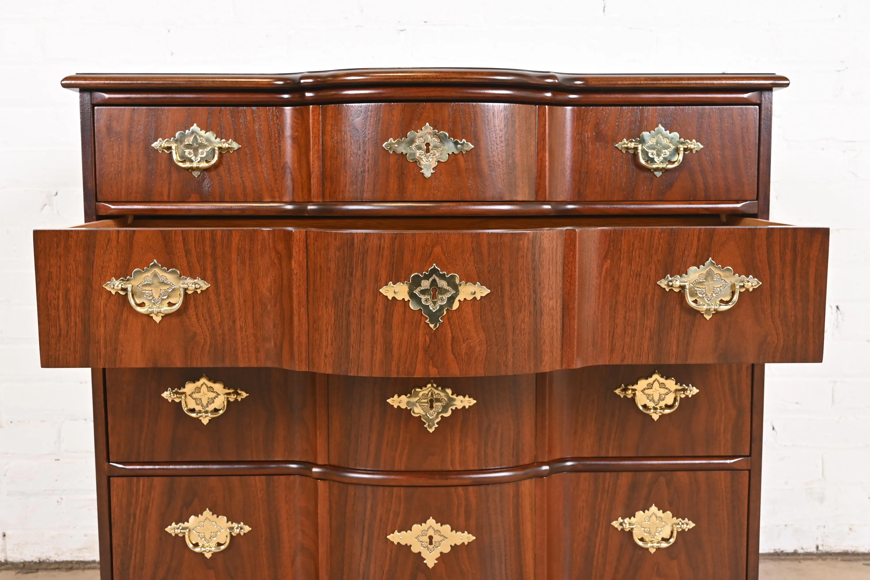 Baker Furniture William \u0026 Mary Walnut Chest of Drawers, Newly Refinished |  Chairish, image size:3024x2016