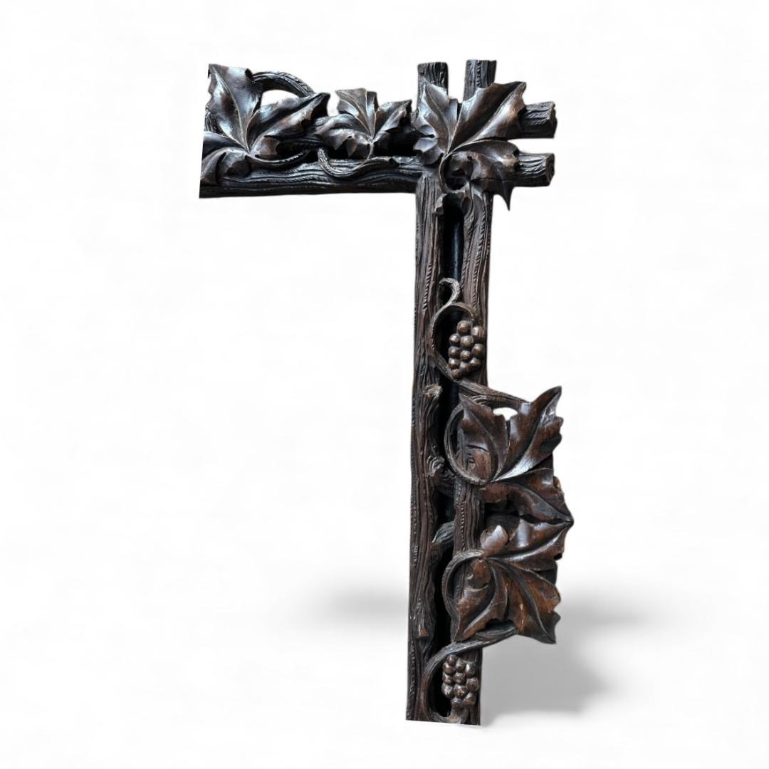 1900s Black Forest Wood Carved Frame