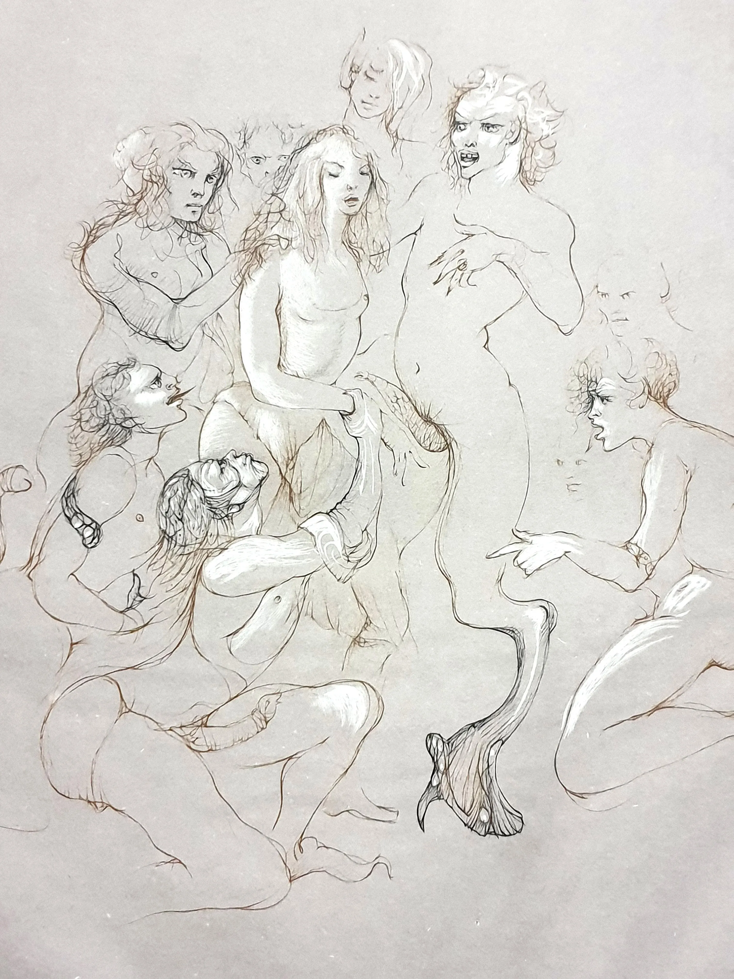 Orgy Lithograph by Leonor Fini, 1982 | Chairish
