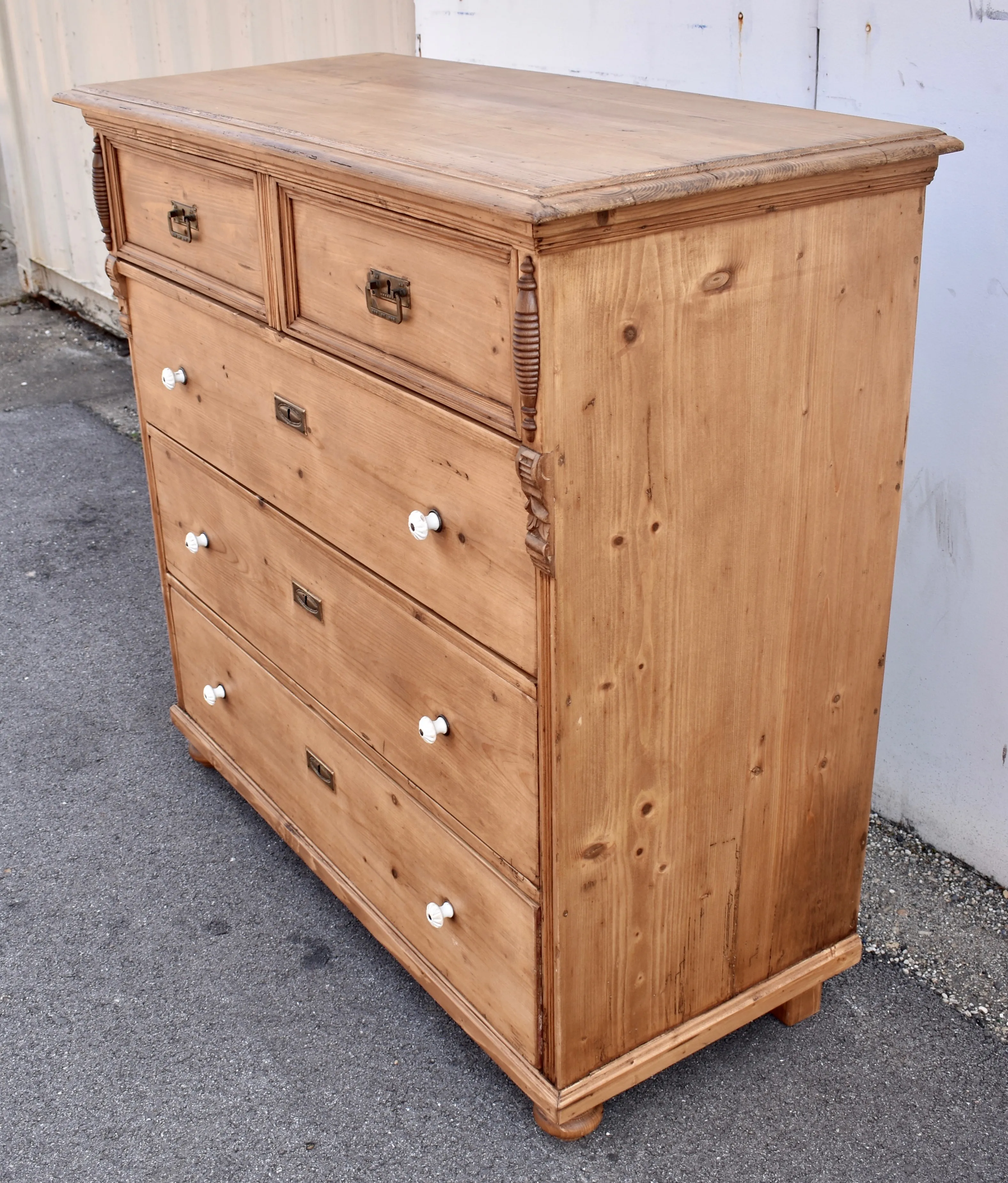 Pine Chest of Five Drawers, Hungary, Circa 1880