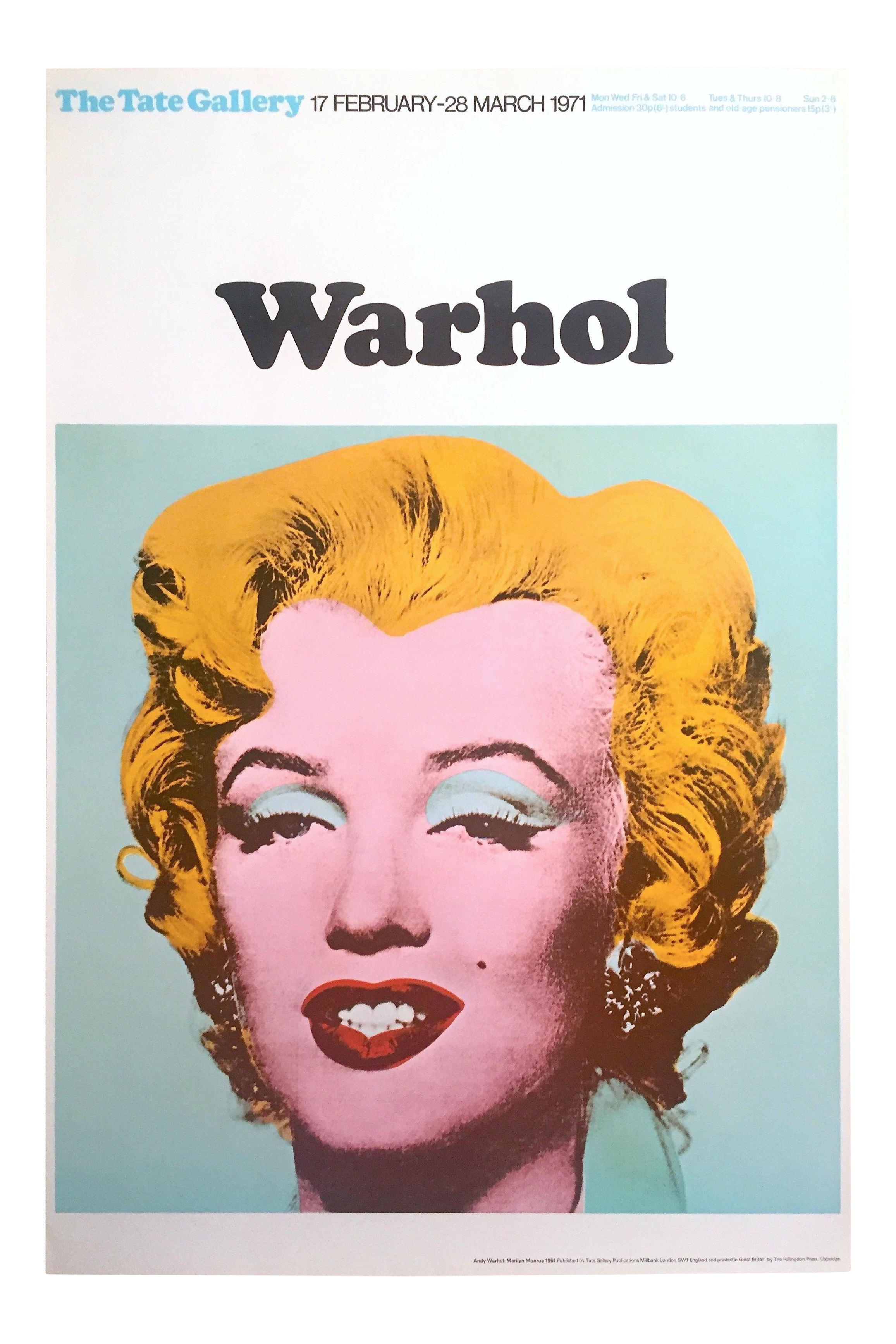 Sydøst Slovenien Hvem Andy Warhol Vintage 1971 Lithograph Print Tate Gallery London Pop Art  Exhibition Poster " Marilyn " 1964 | Chairish