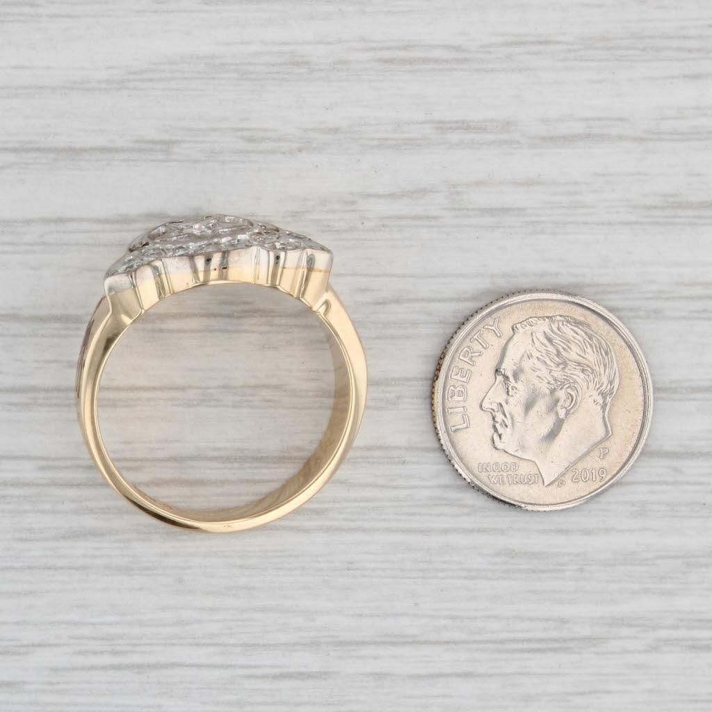 0.45ctw Diamond Shriners Signet Ring 14k Gold Scimitar Crescent Camel Fez  Sz 10 | Chairish