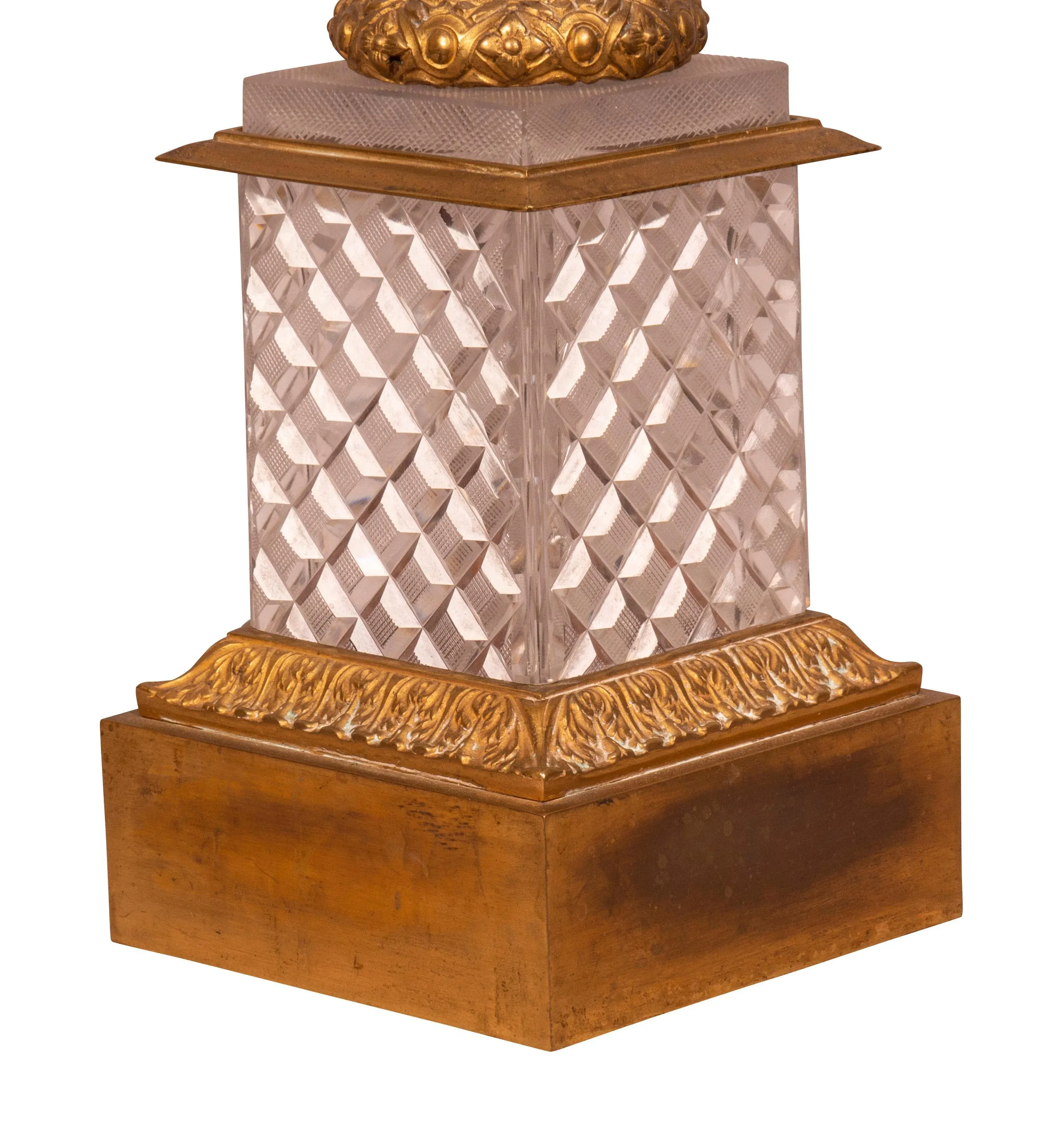 Baccarat Style Cut Glass and Bronze Mounted Table Lamp main image 2