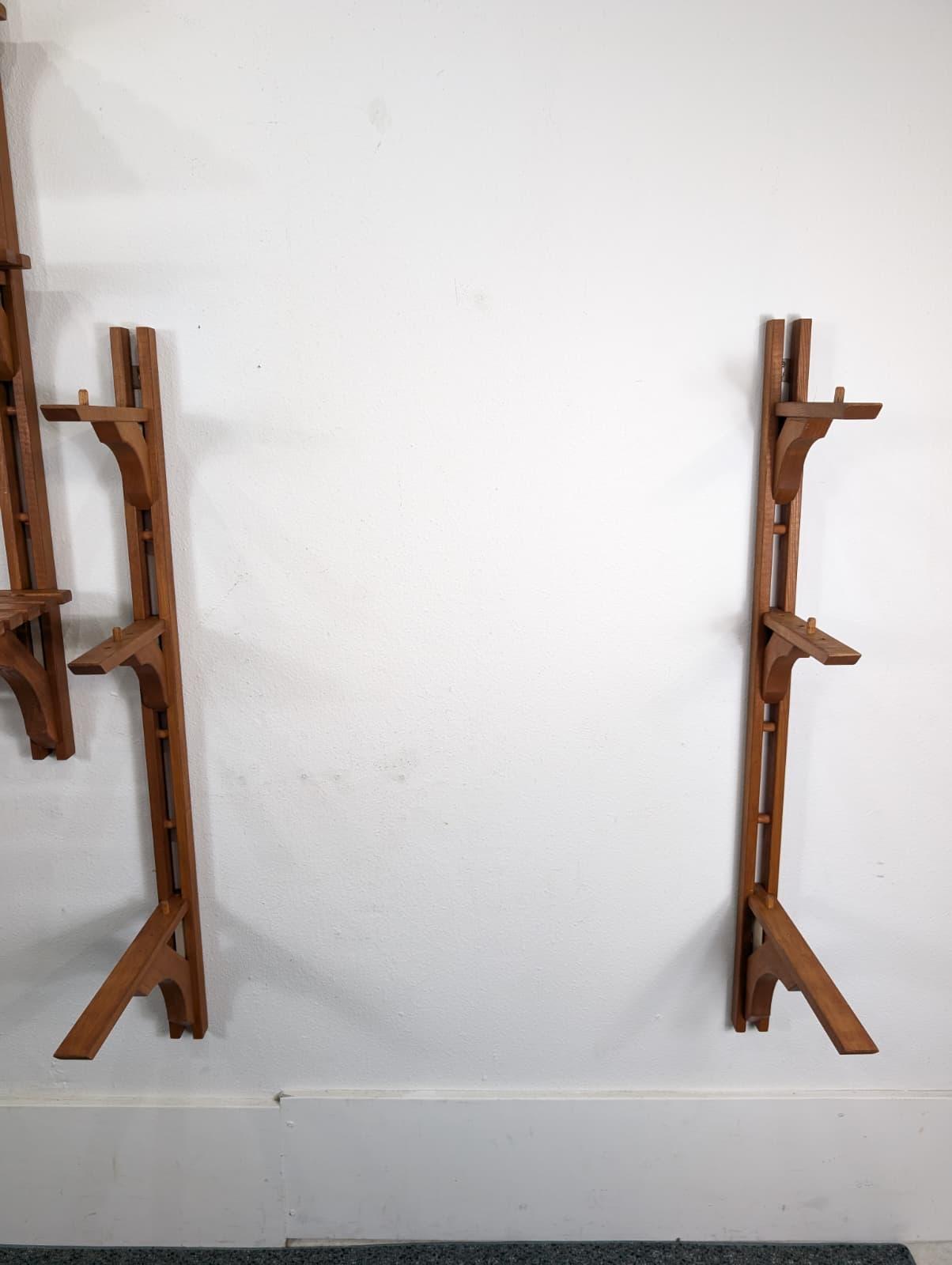 1970s Danish Modern MCM Modular Teak Wall Shelf Unit, 2 Pieces