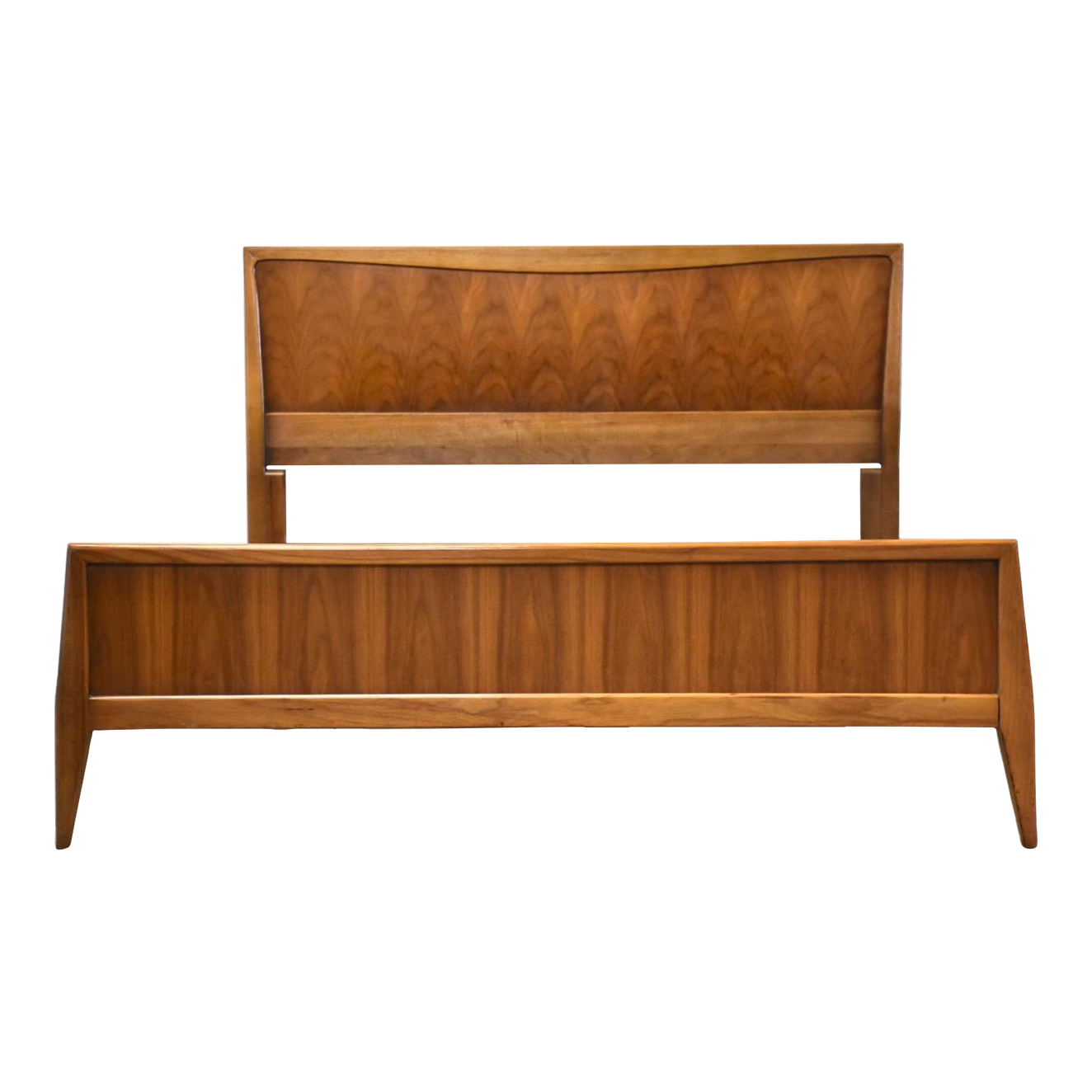 1960s Walnut Mid Century Full Bed | Chairish