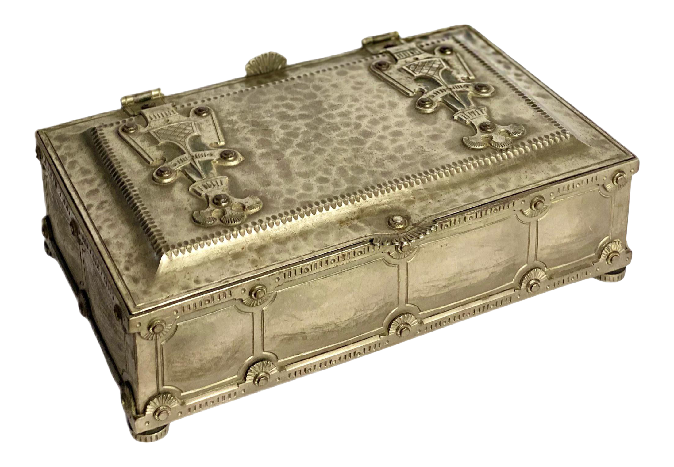 アンティーク雑貨 vintagelevistenderloinRRLwtapscootierats Silver Accessocraft NYC Large Medieval Revival Repousse