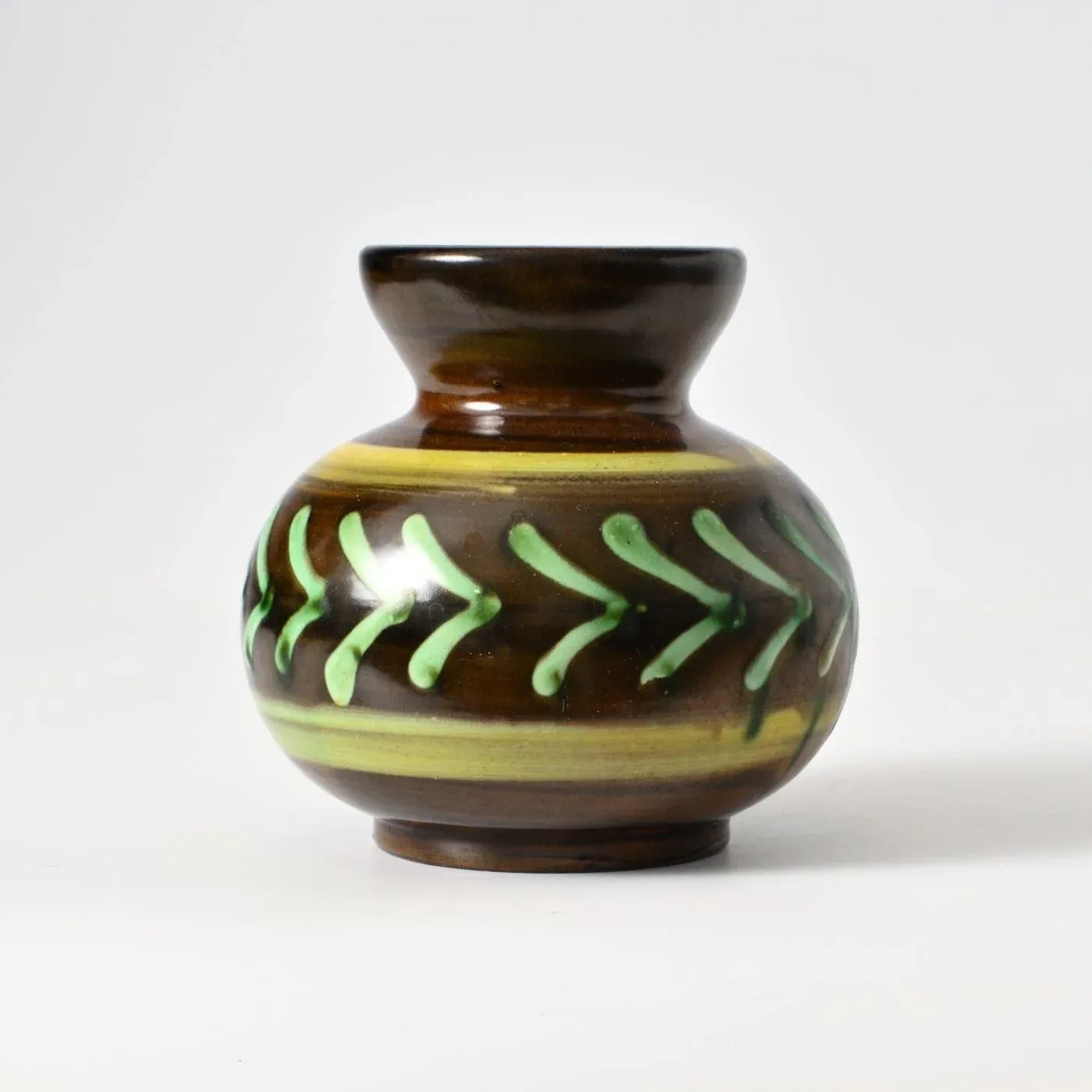 Swedish Brown and Green Pottery Vase from Ekeby, 1930s main image 3