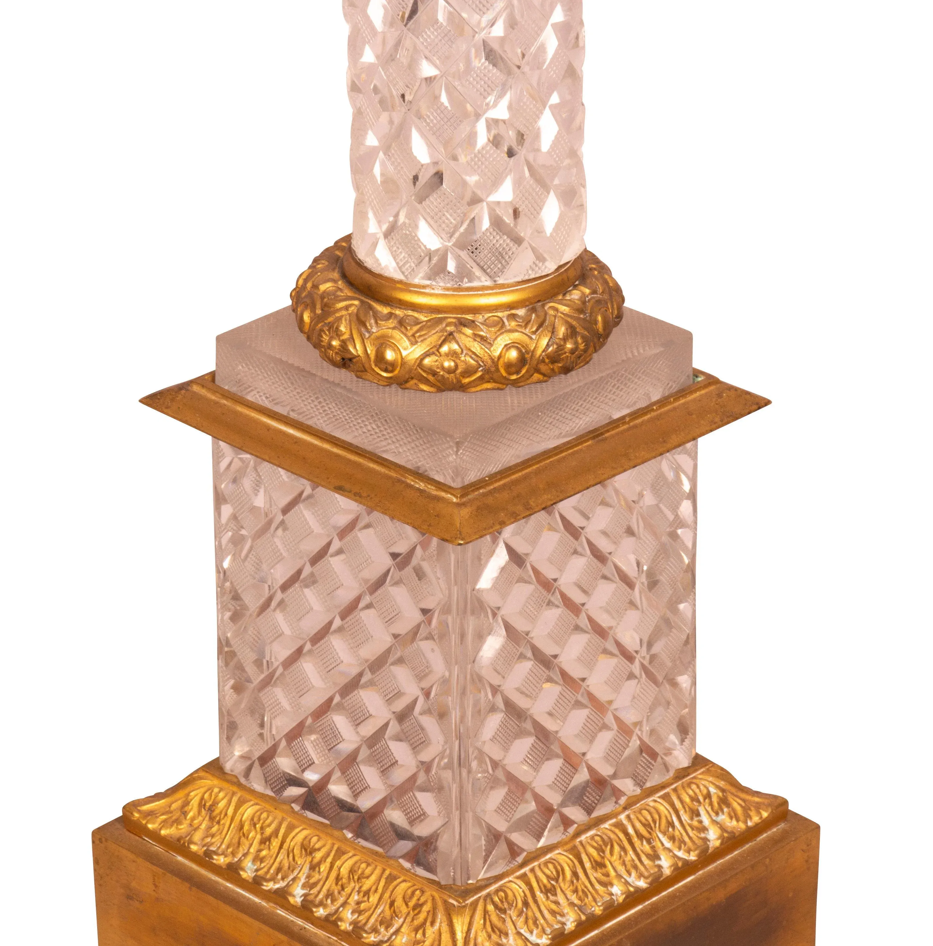 Baccarat Style Cut Glass and Bronze Mounted Table Lamp main image 1