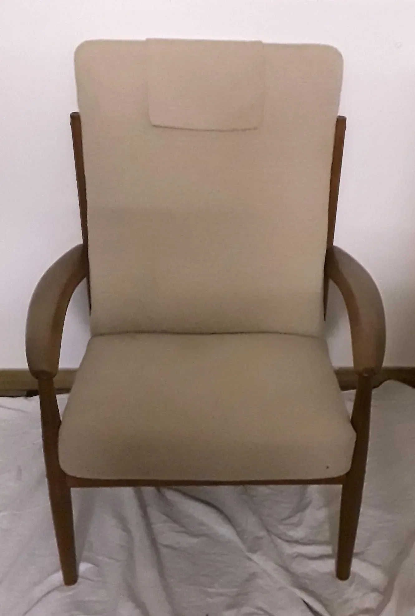 Vintage Danish Teak & Wool Armchair, 1970s