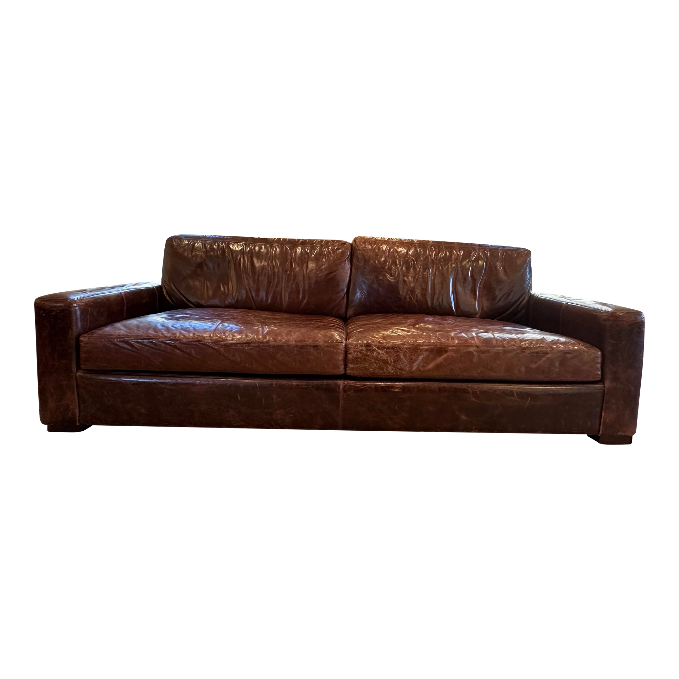 Restoration Hardware Leather Maxwell Sofa Chairish