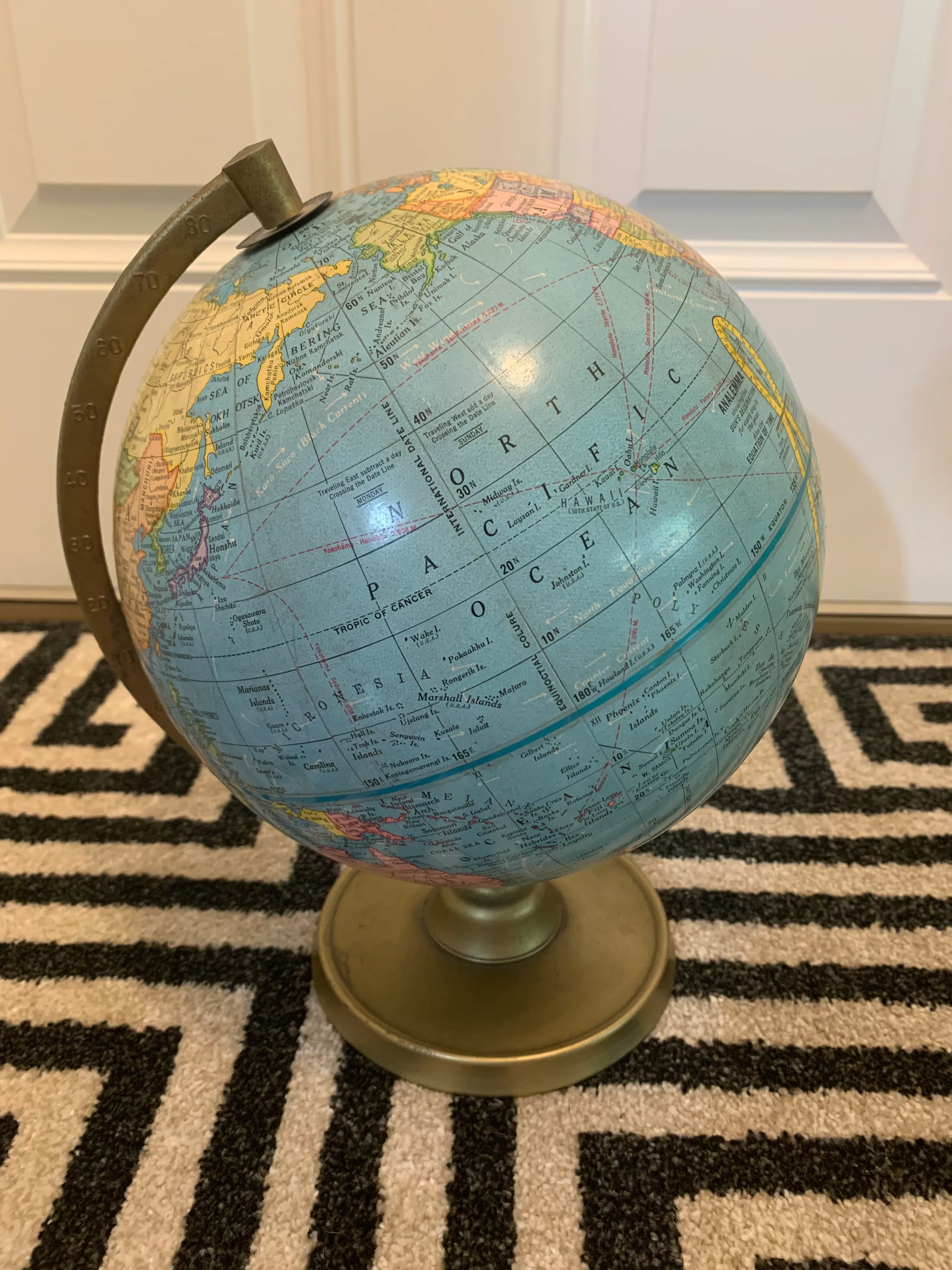 Vintage George F. Cram Company's Imperial Terrestrial World Globe