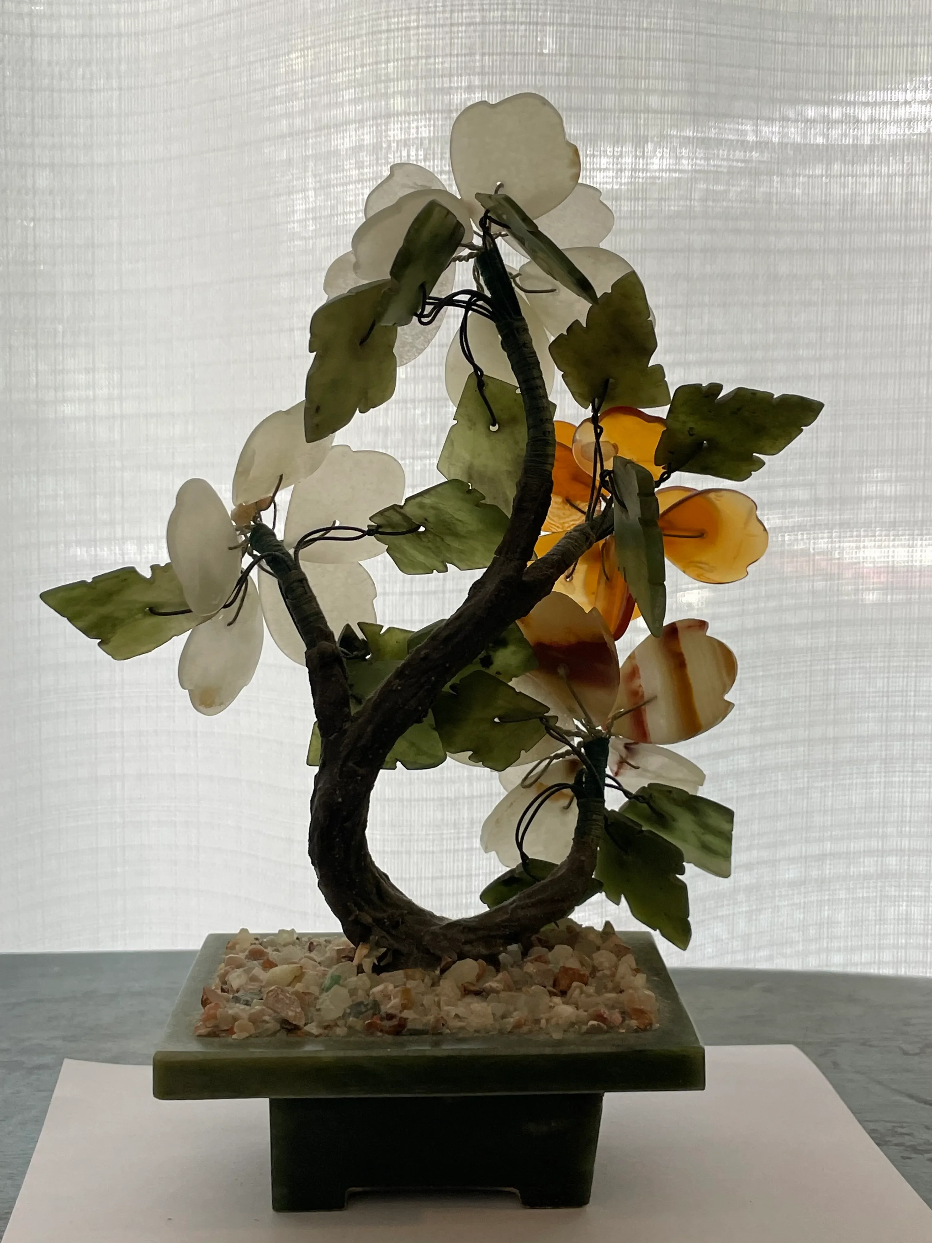 Vintage Chinese Hard Stone Jade Tree