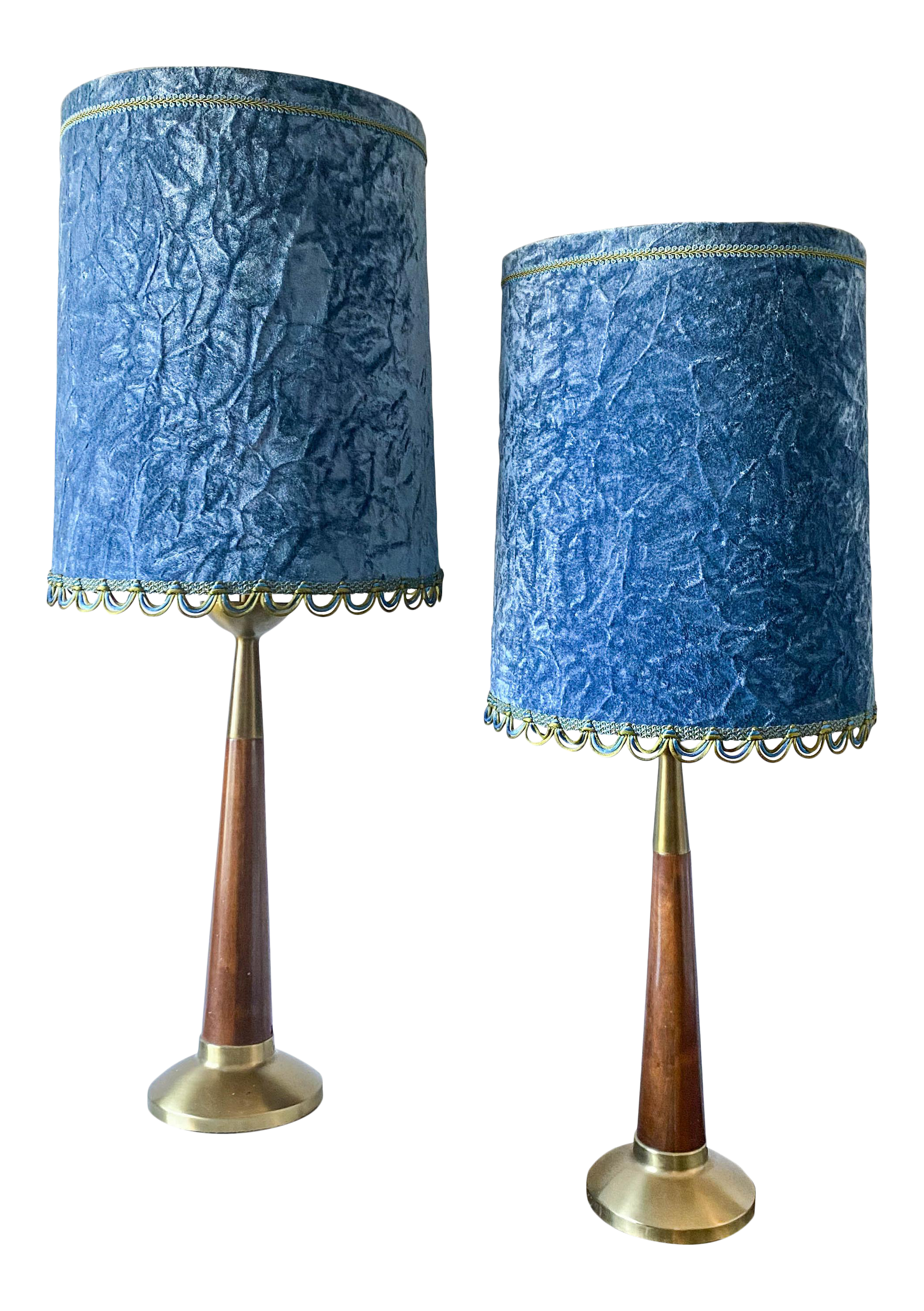 blue velvet table lamp