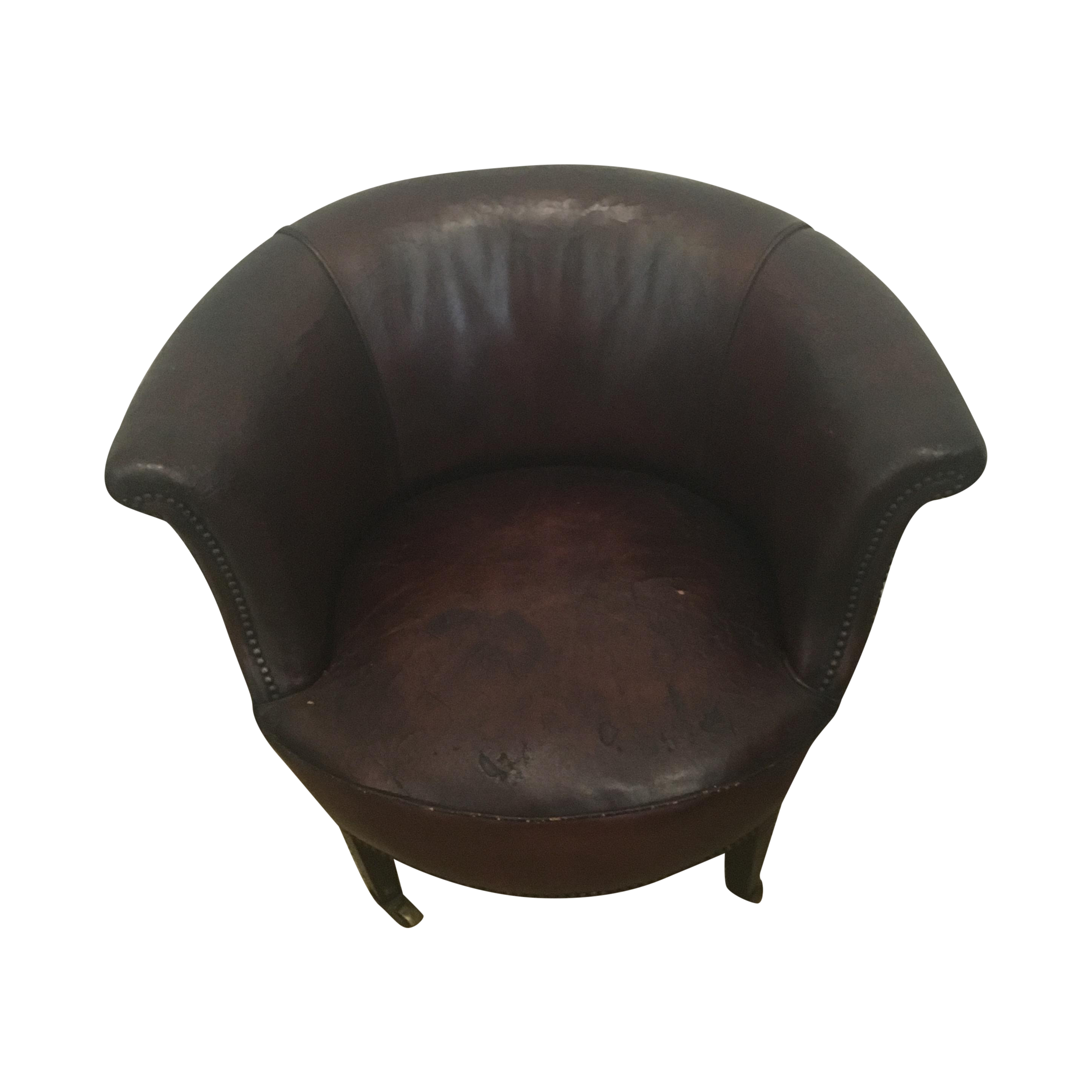 Bucket Leather Club Chair Chairish