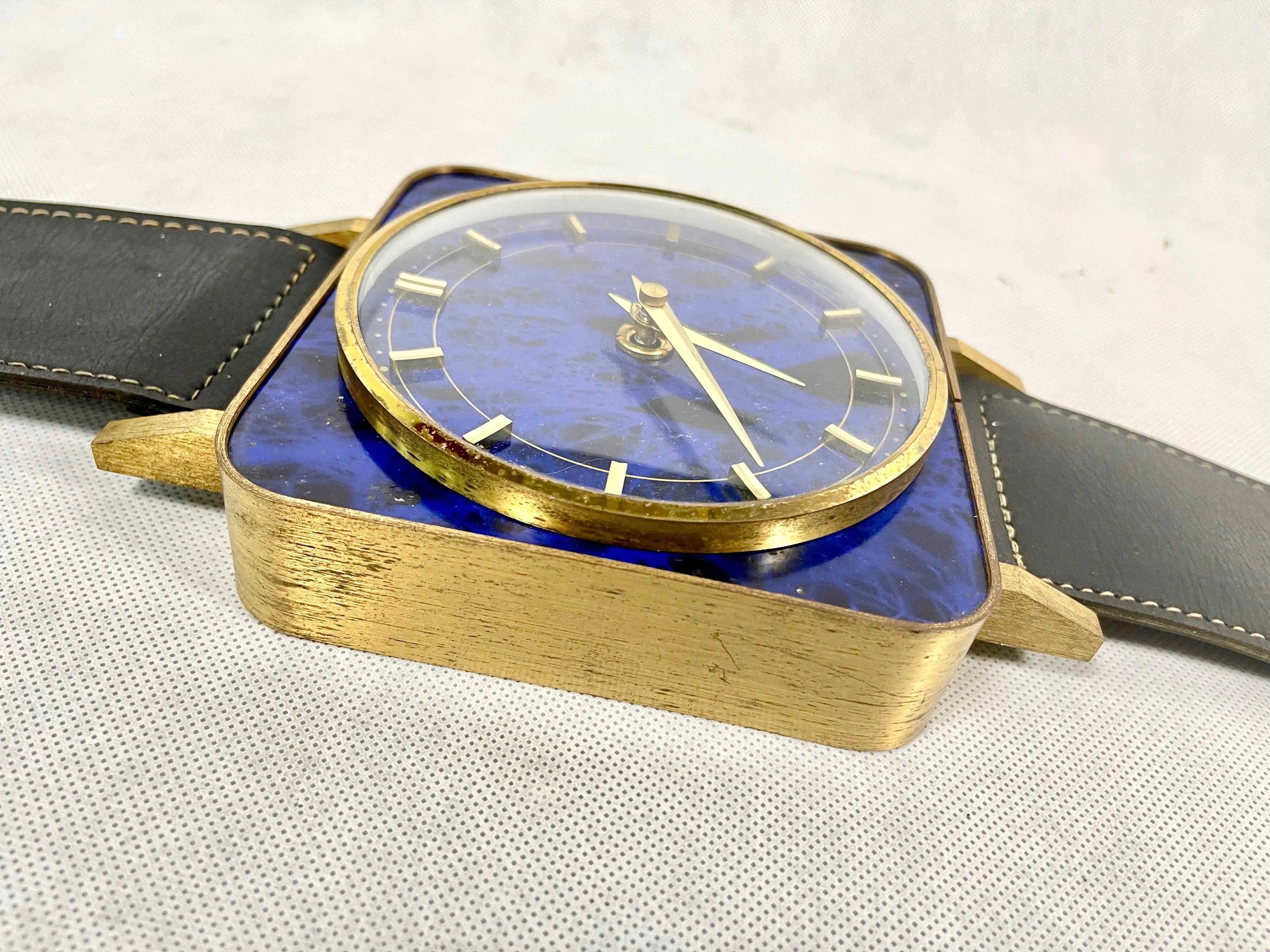 Mid-Century Brass Meister Anker Wall Clock in the Form of a