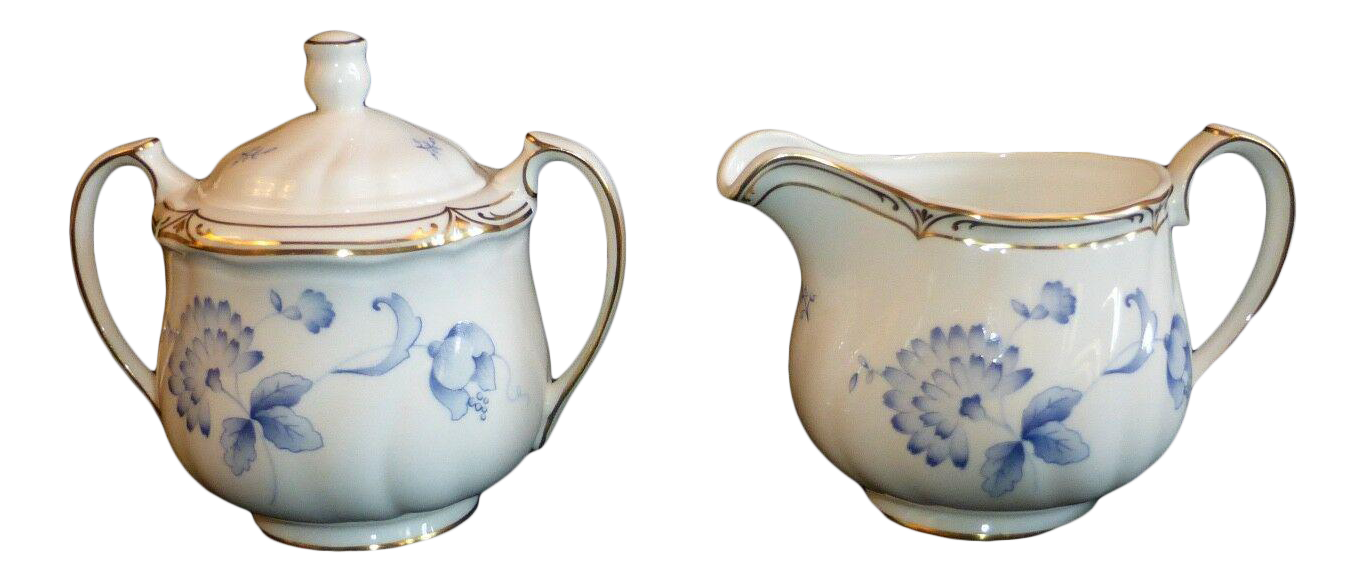 Ashbury Wedgwood Bone China Creamer & Covered Sugar Bowl Set Made in
